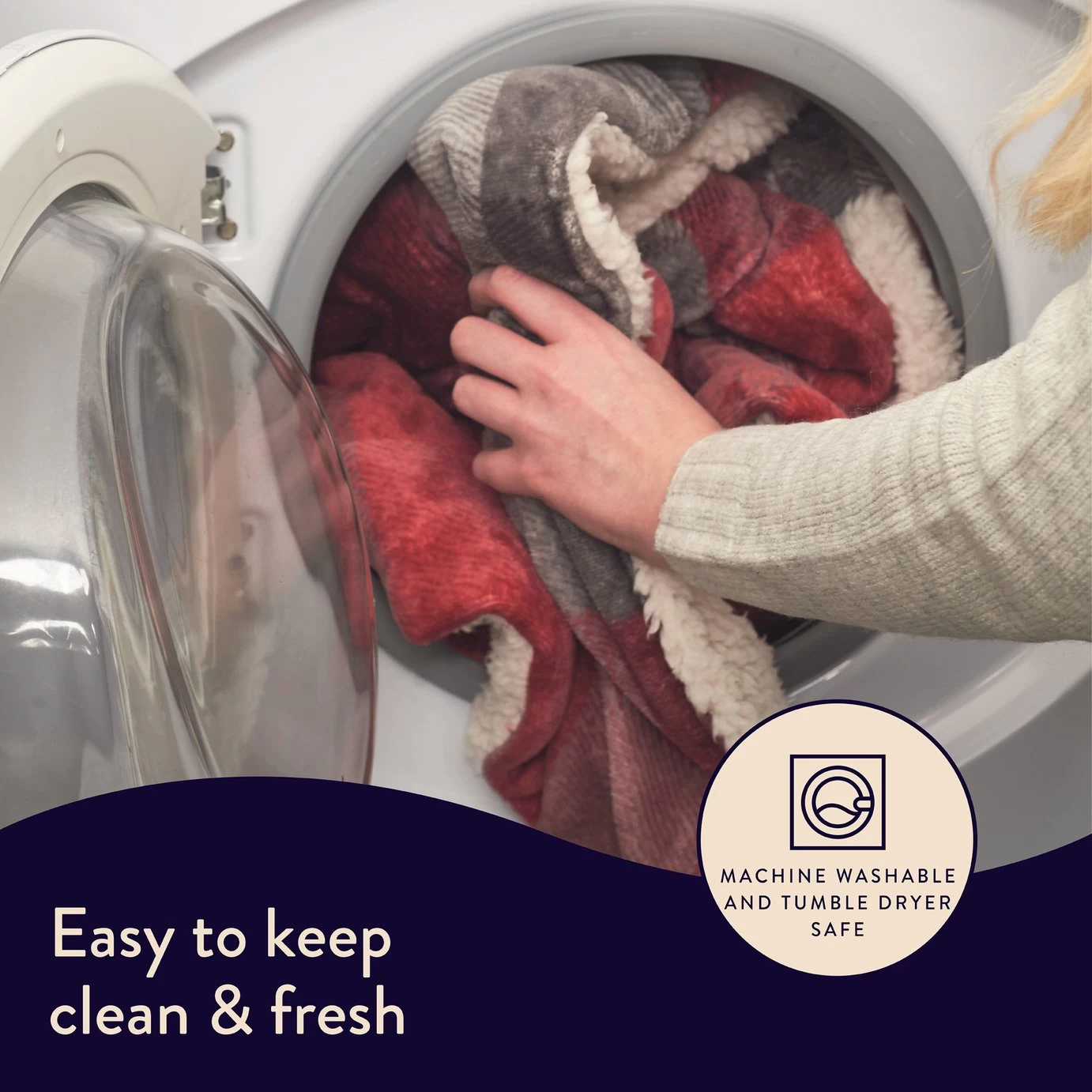 Dreamland Sherpa Tartan Reversible Overblanket - Image 7