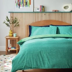 Habitat Emerald Cotton Textured Green Bedding Set - Single