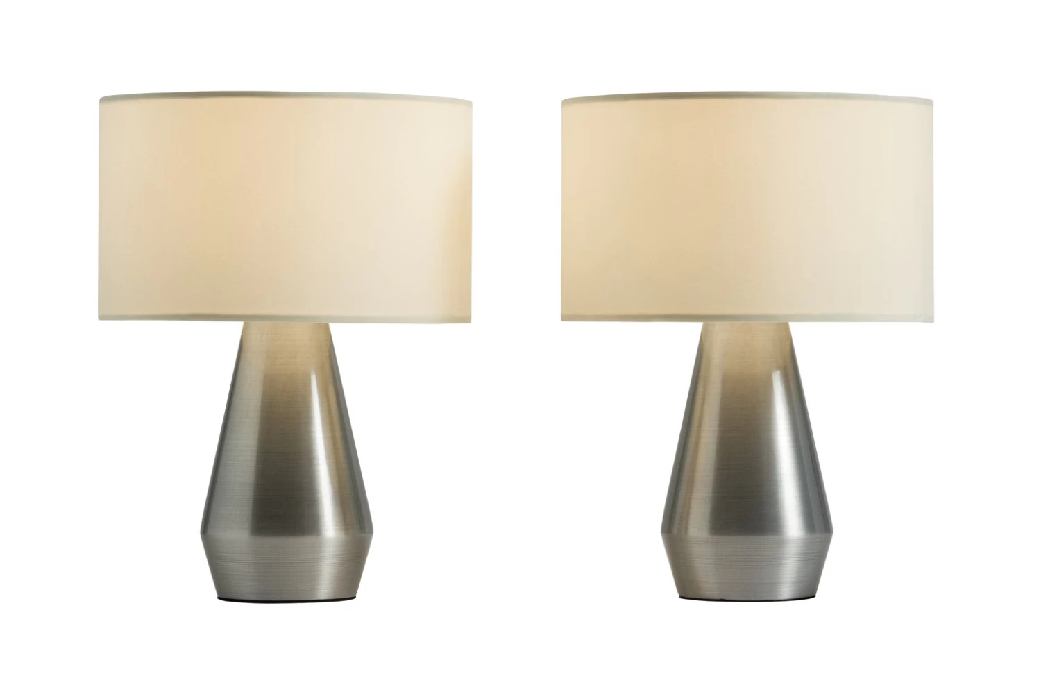 Habitat Maya Pair Of Touch Table Lamps - Silver & Cream - Image 3