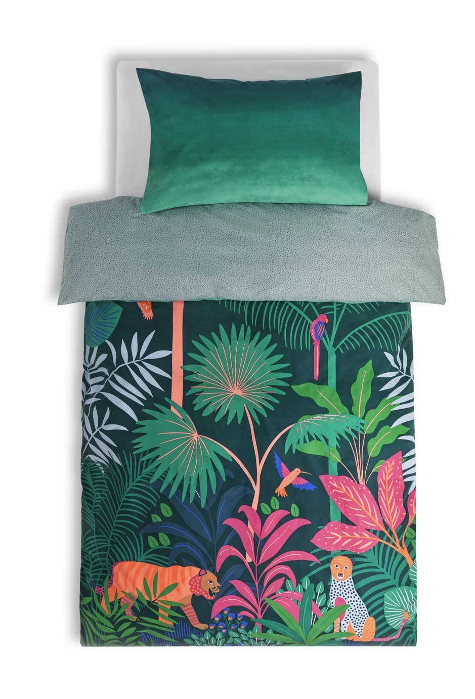 Habitat Kids Cotton Jungle Print Green Bedding Set - Toddler