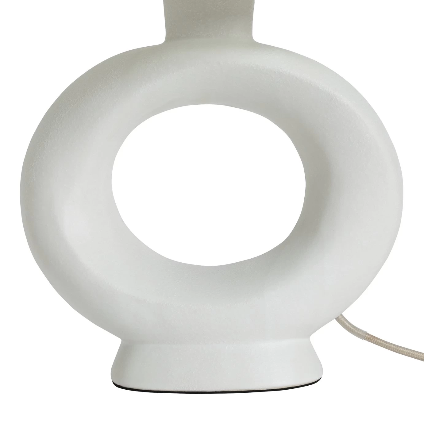 Habitat Nels Large Circle Ceramic Table Lamp - White & Beige - Image 4
