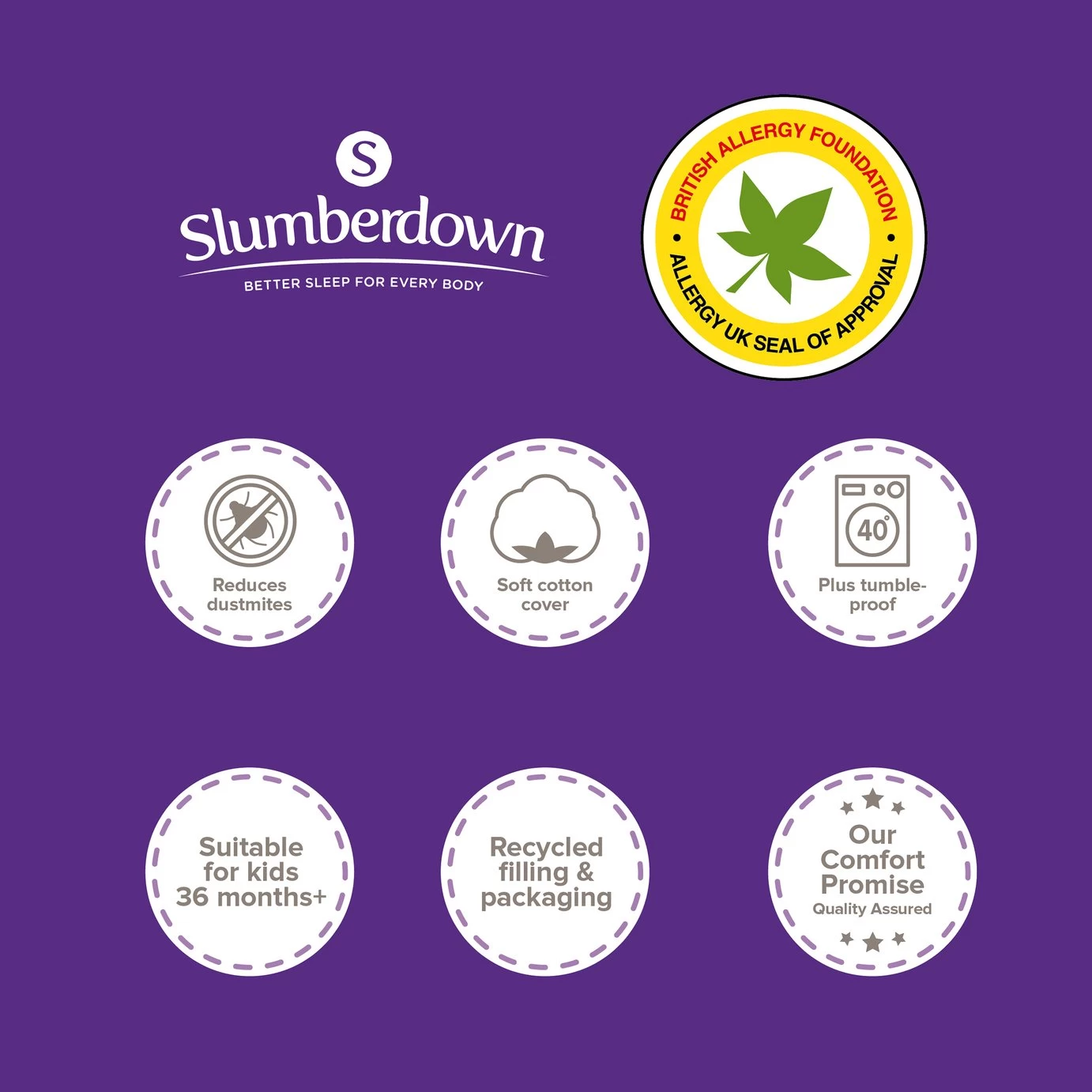 Slumberdown Luxury Cotton 4.5Tog Kids Duvet & Pillow –Single - Image 16