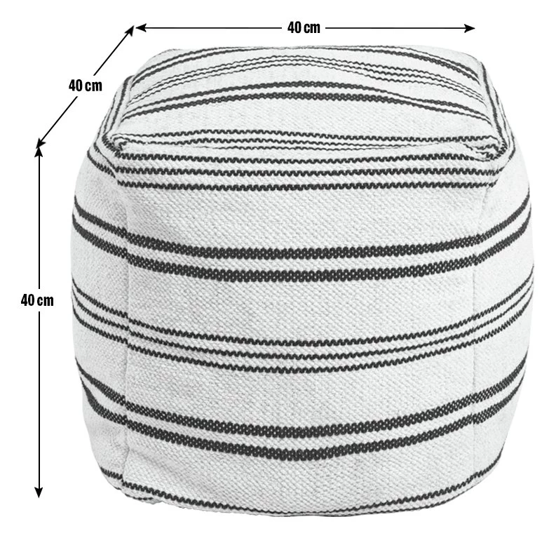Kaikoo Layne Wool Pouffe - Black & White - Image 4