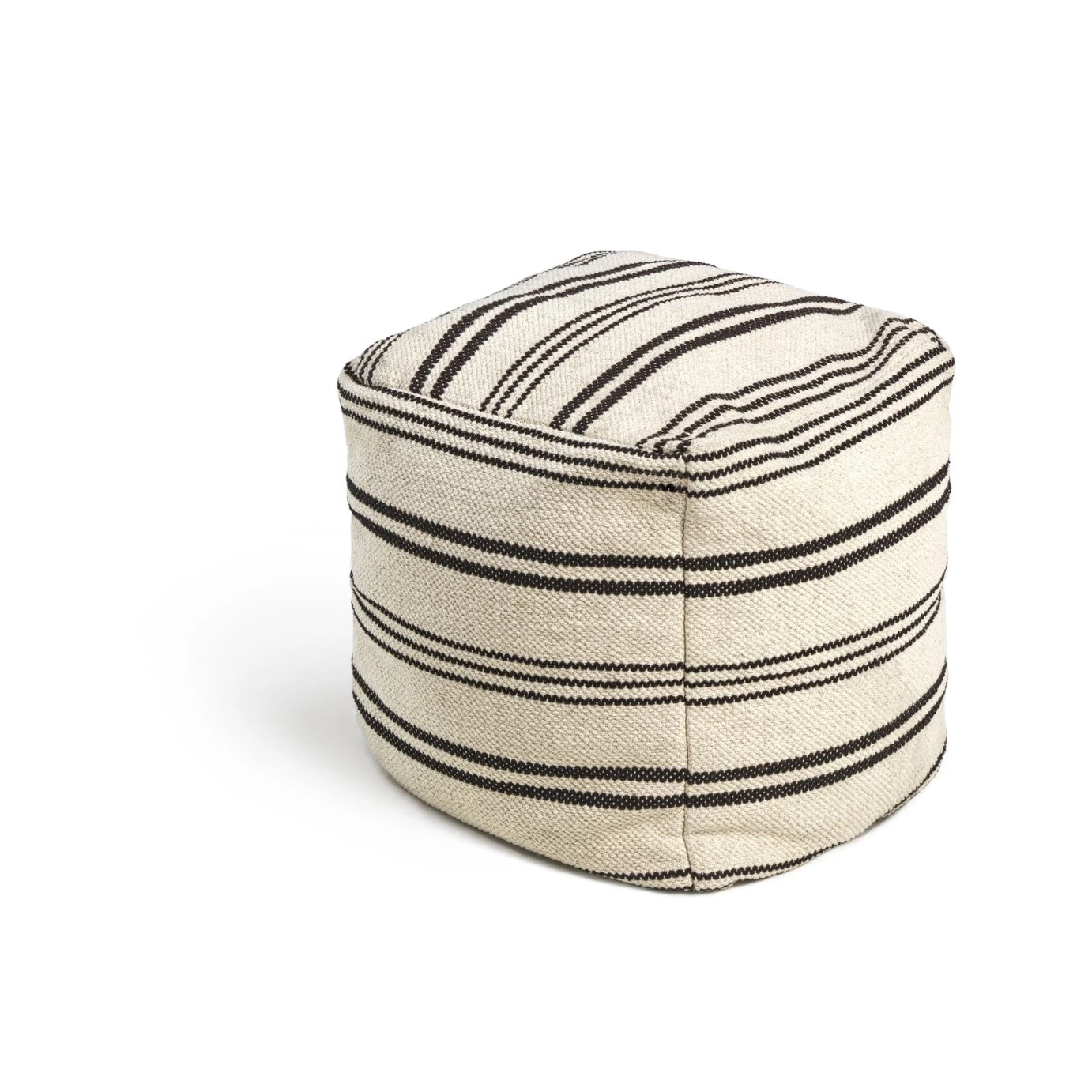 Kaikoo Layne Wool Pouffe - Black & White - Image 5