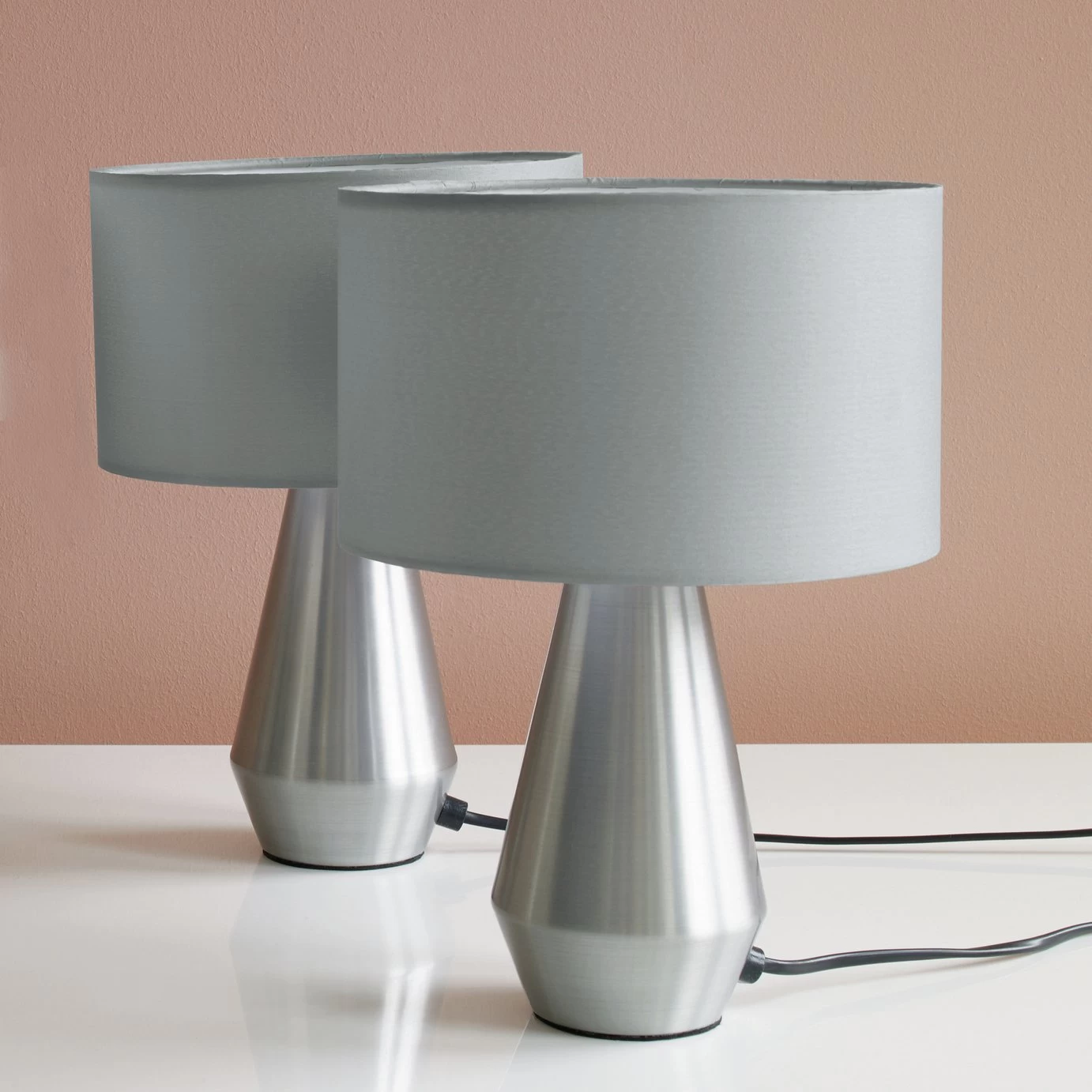 Habitat Maya Pair Of Touch Table Lamps - Grey - Image 3