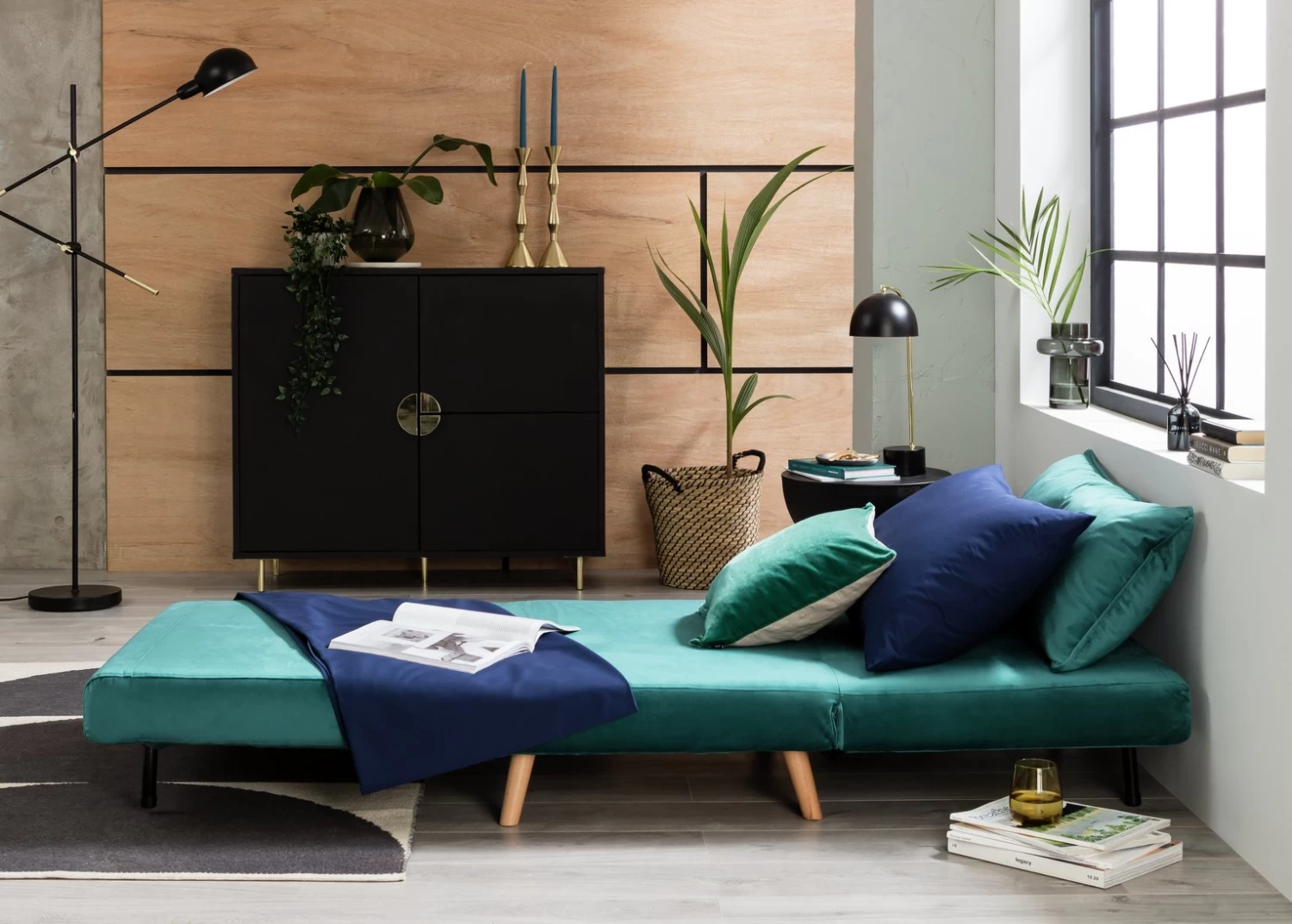 Habitat Roma Single Velvet Chairbed - Teal - Image 10