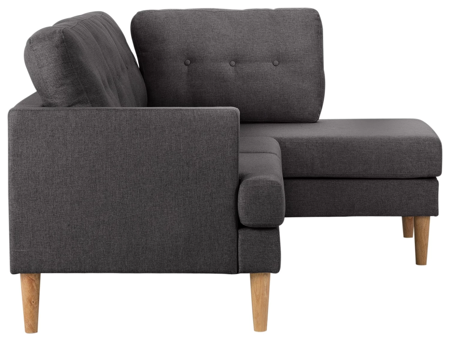 Habitat Joshua Fabric Corner Chaise Sofa - Charcoal - Image 5
