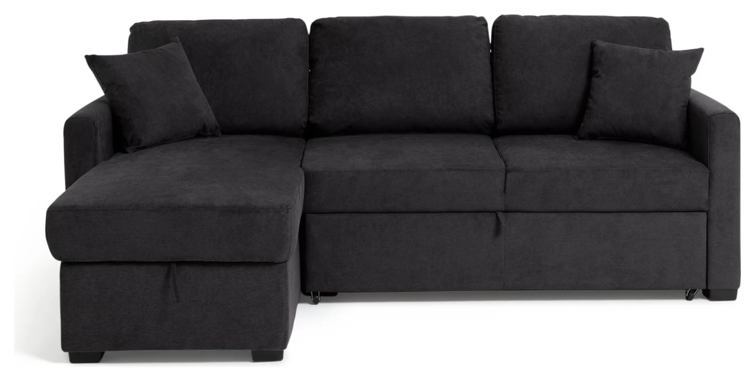 Habitat Reagan Left Corner Chaise Sofa Bed - Charcoal