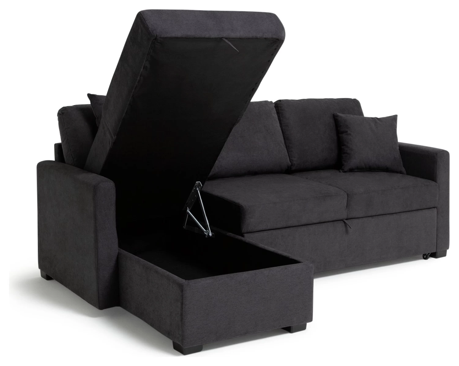 Habitat Reagan Left Corner Chaise Sofa Bed - Charcoal - Image 4