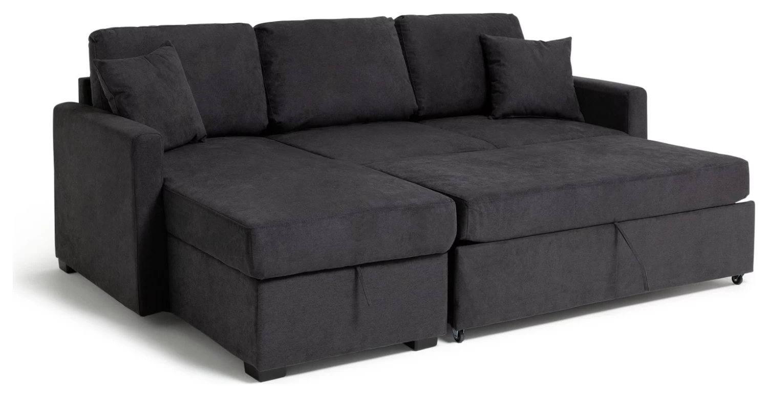 Habitat Reagan Left Corner Chaise Sofa Bed - Charcoal - Image 5