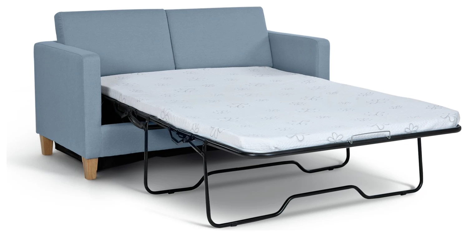 Habitat Rosie 2 Seater Fabric Sofa Bed - Pale Blue - Image 2
