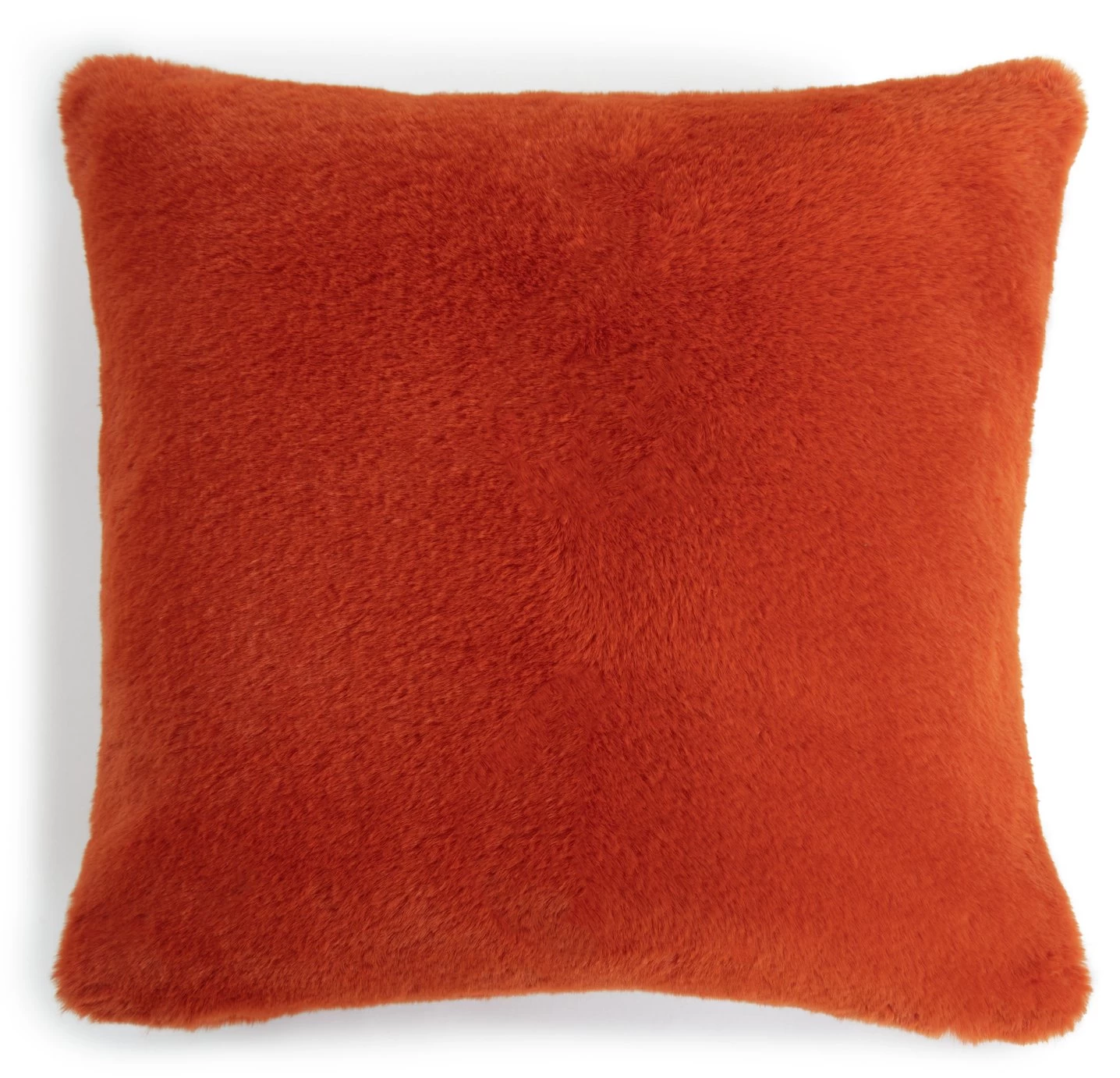 Habitat Plain Faux Fur Cushion - Burnt Orange - 43X43cm - Image 4