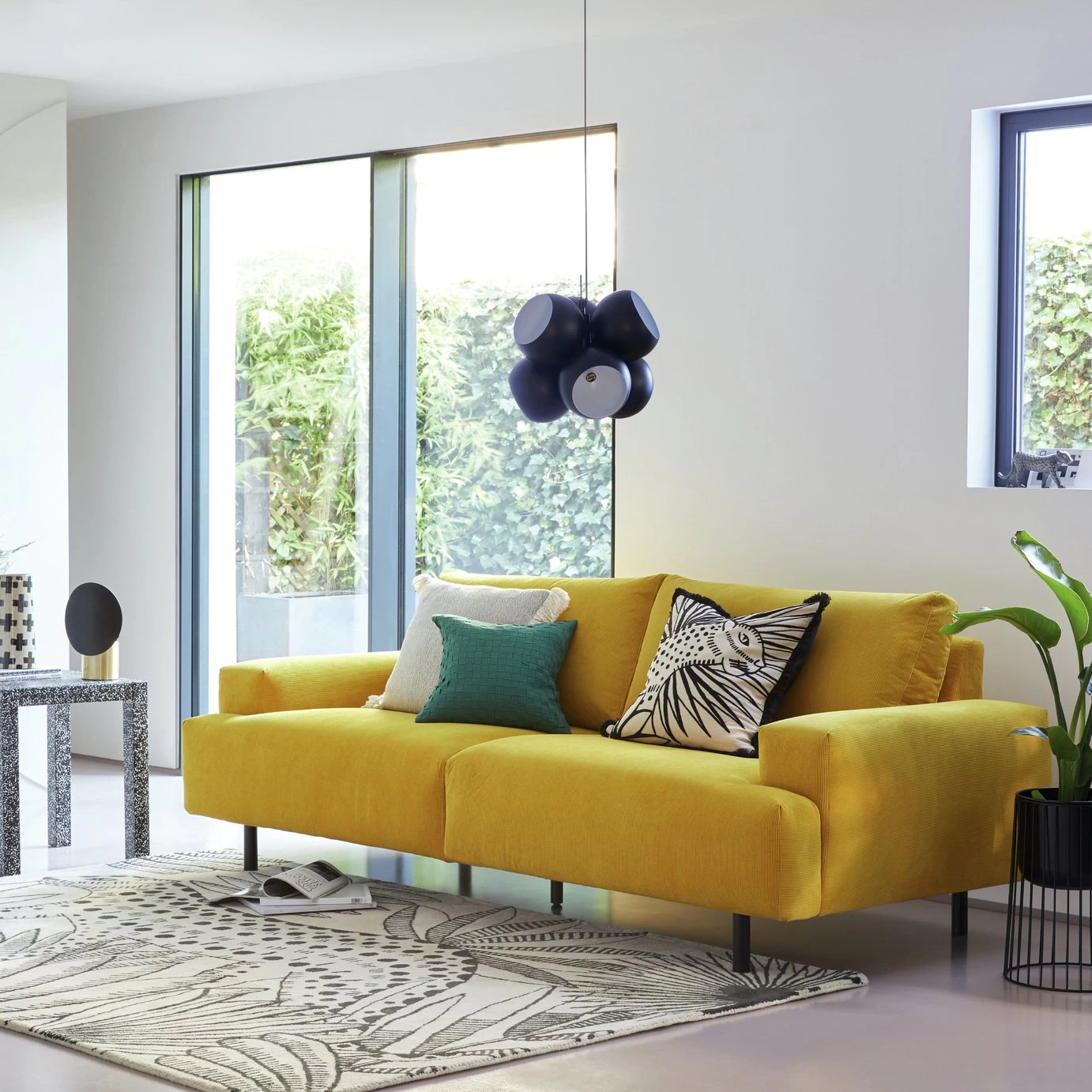 Habitat Julien Fabric 3 Seater Sofa - Dark Green - Image 8