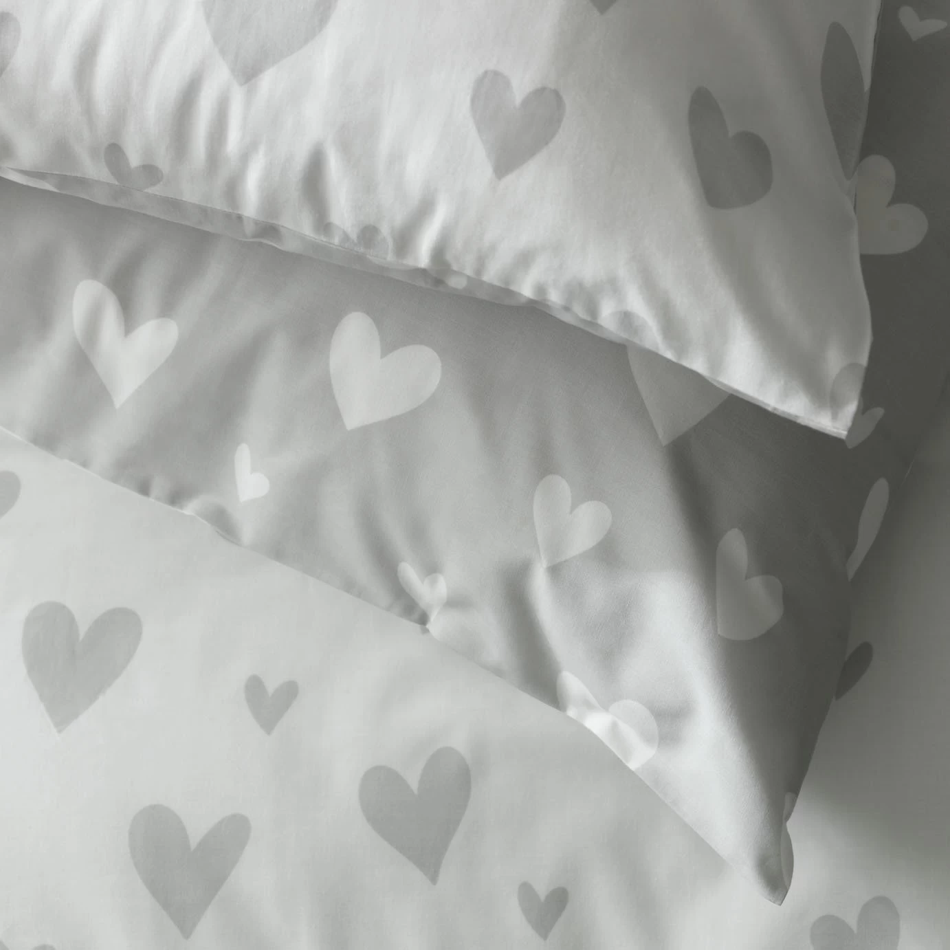 Habitat Hearts Grey & White Bedding Set - Single - Image 4