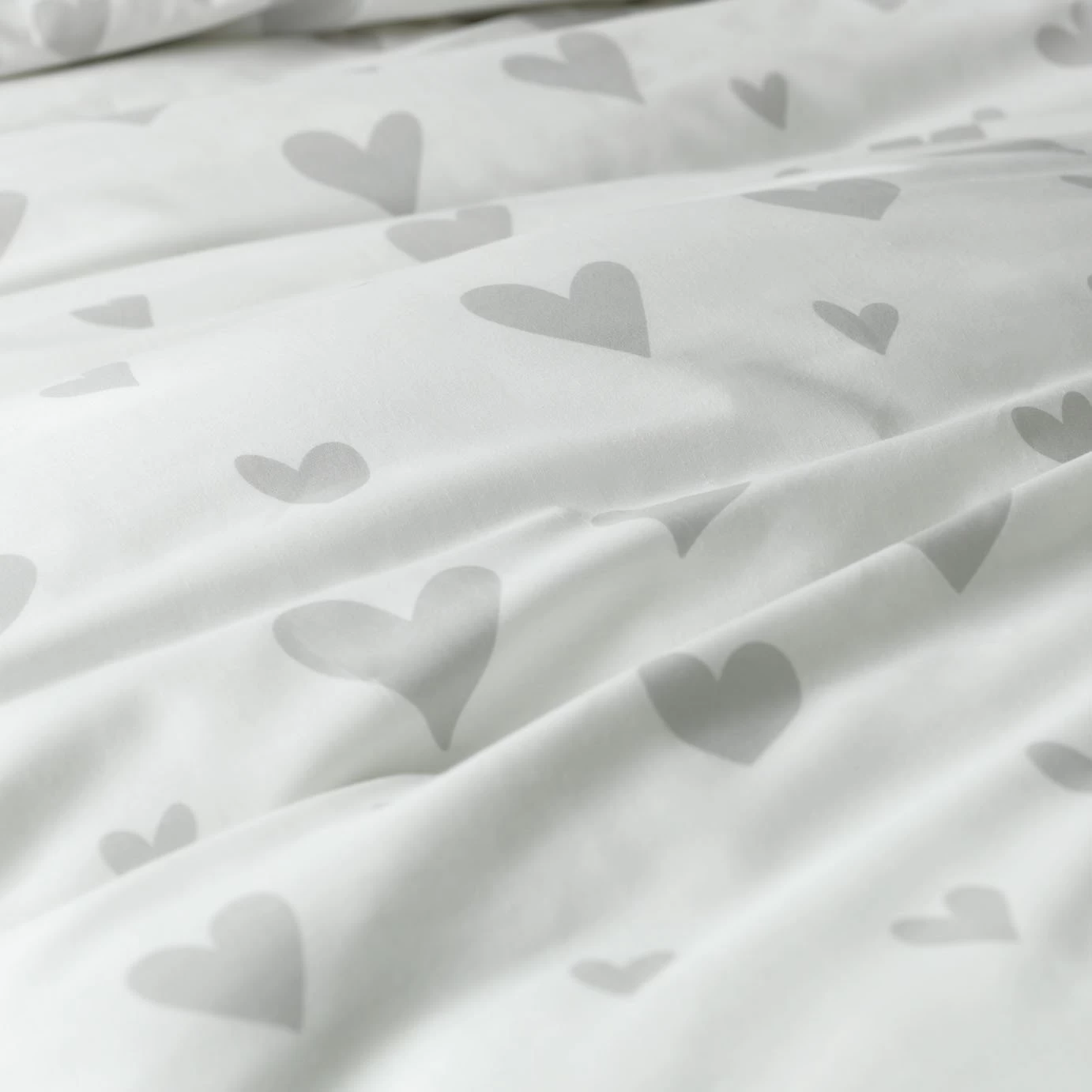 Habitat Hearts Grey & White Bedding Set - Single - Image 7