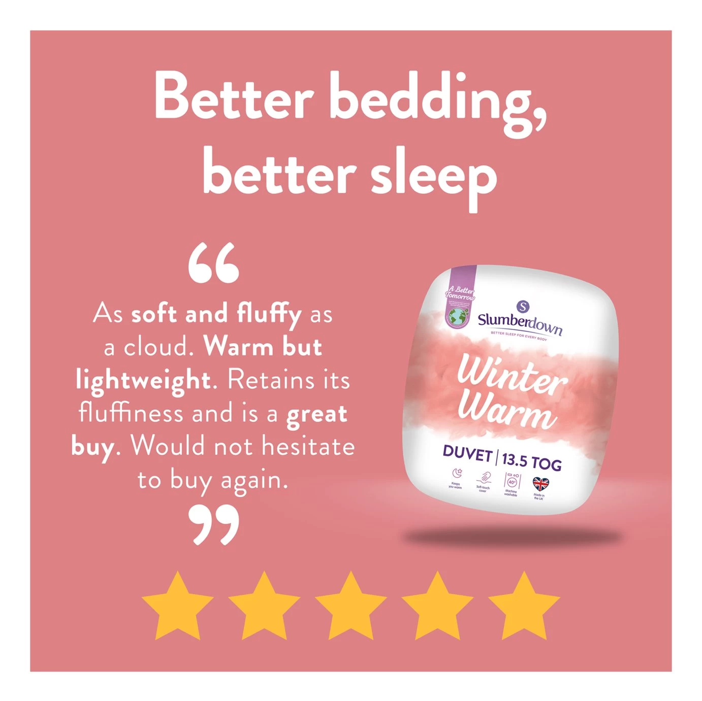 Slumberdown Winter Warm 13.5 Tog Duvet - Single - Image 2