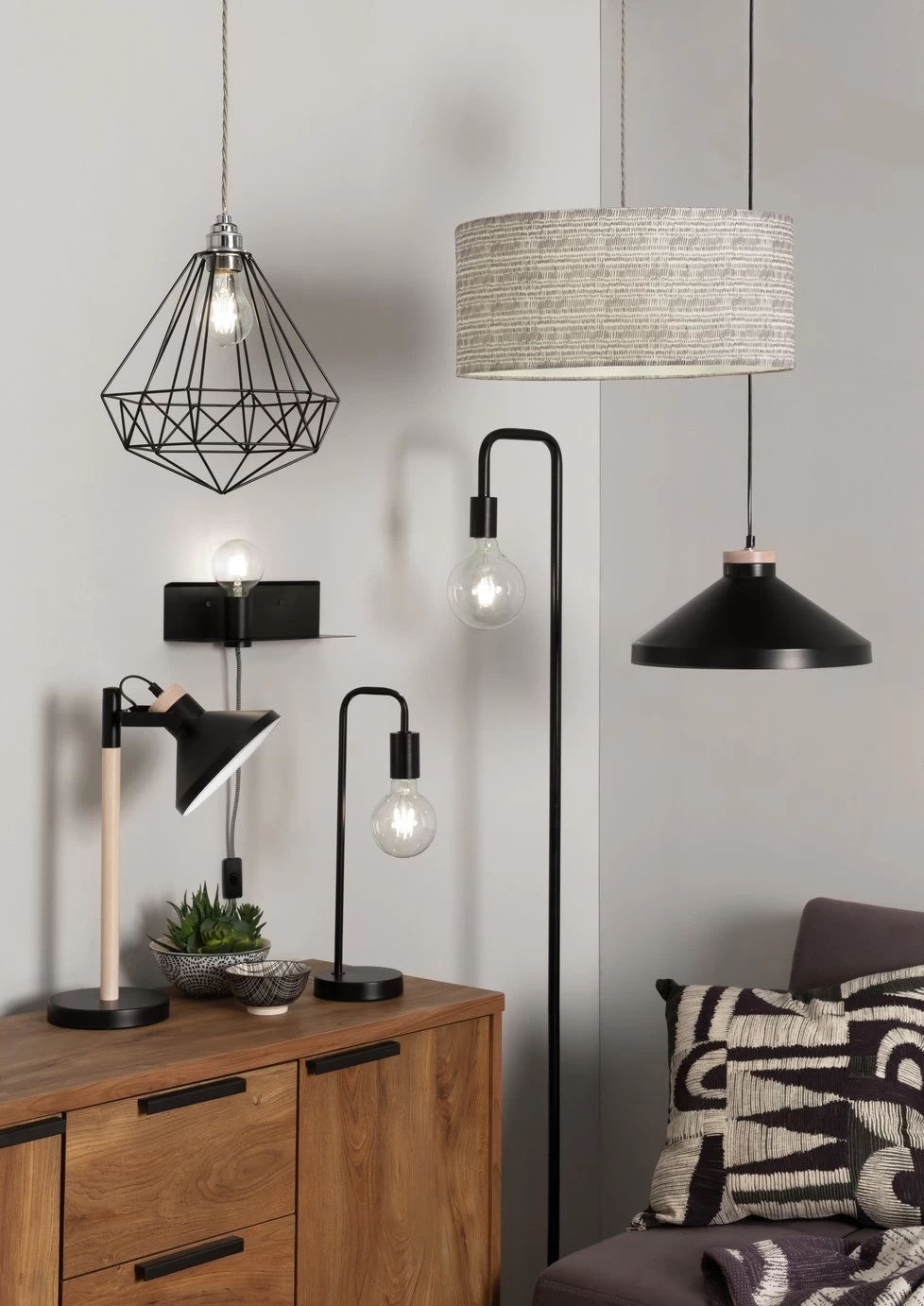 Habitat Rayner Industrial Floor Lamp - Black - Image 6