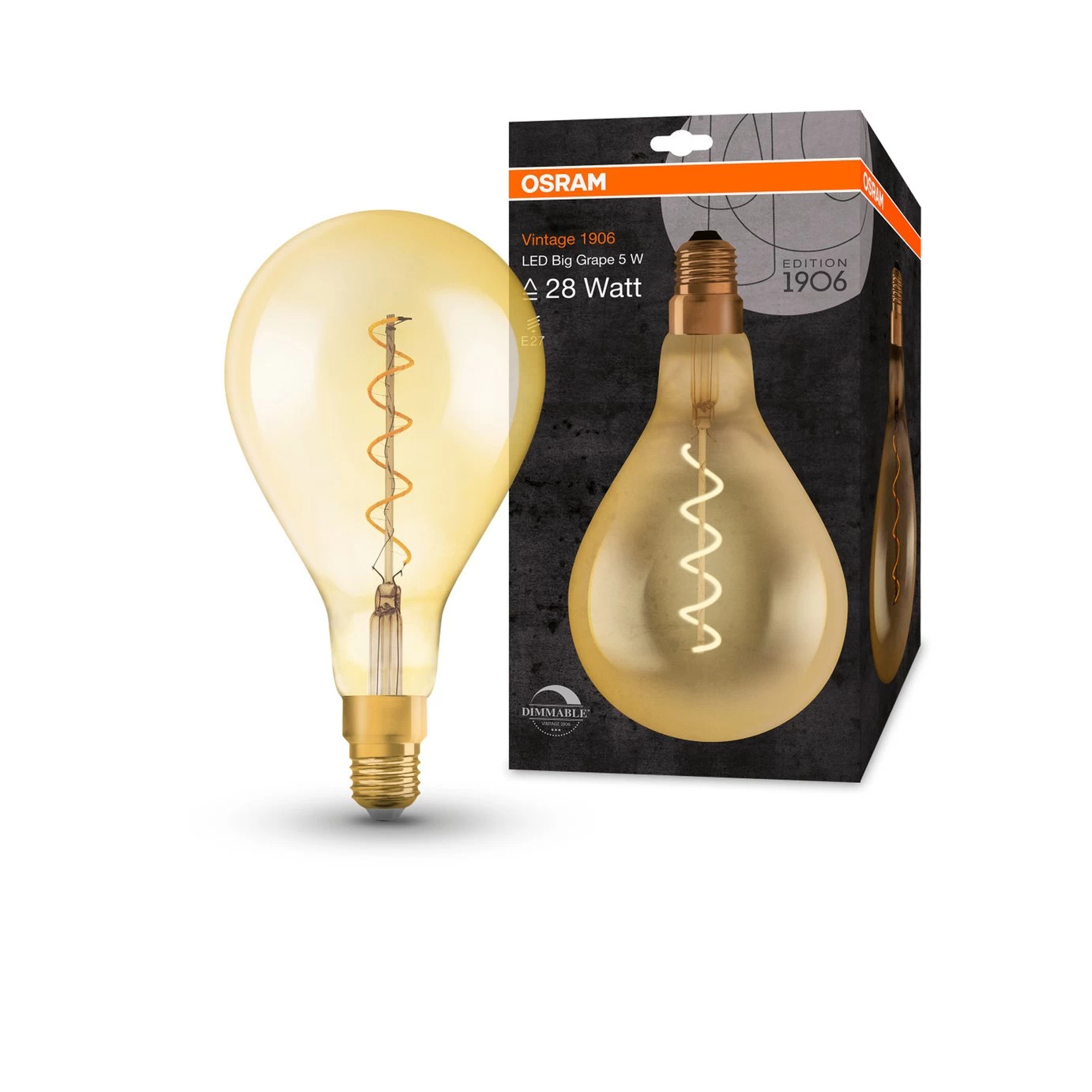 Osram 28W ES LED A160 Vintage Gold Light Bulb - Image 2