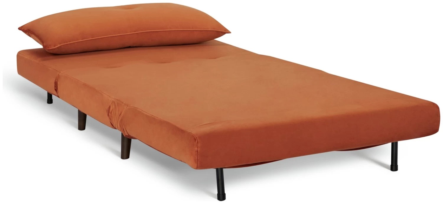 Habitat Roma Small Double Velvet Chairbed - Orange - Image 3