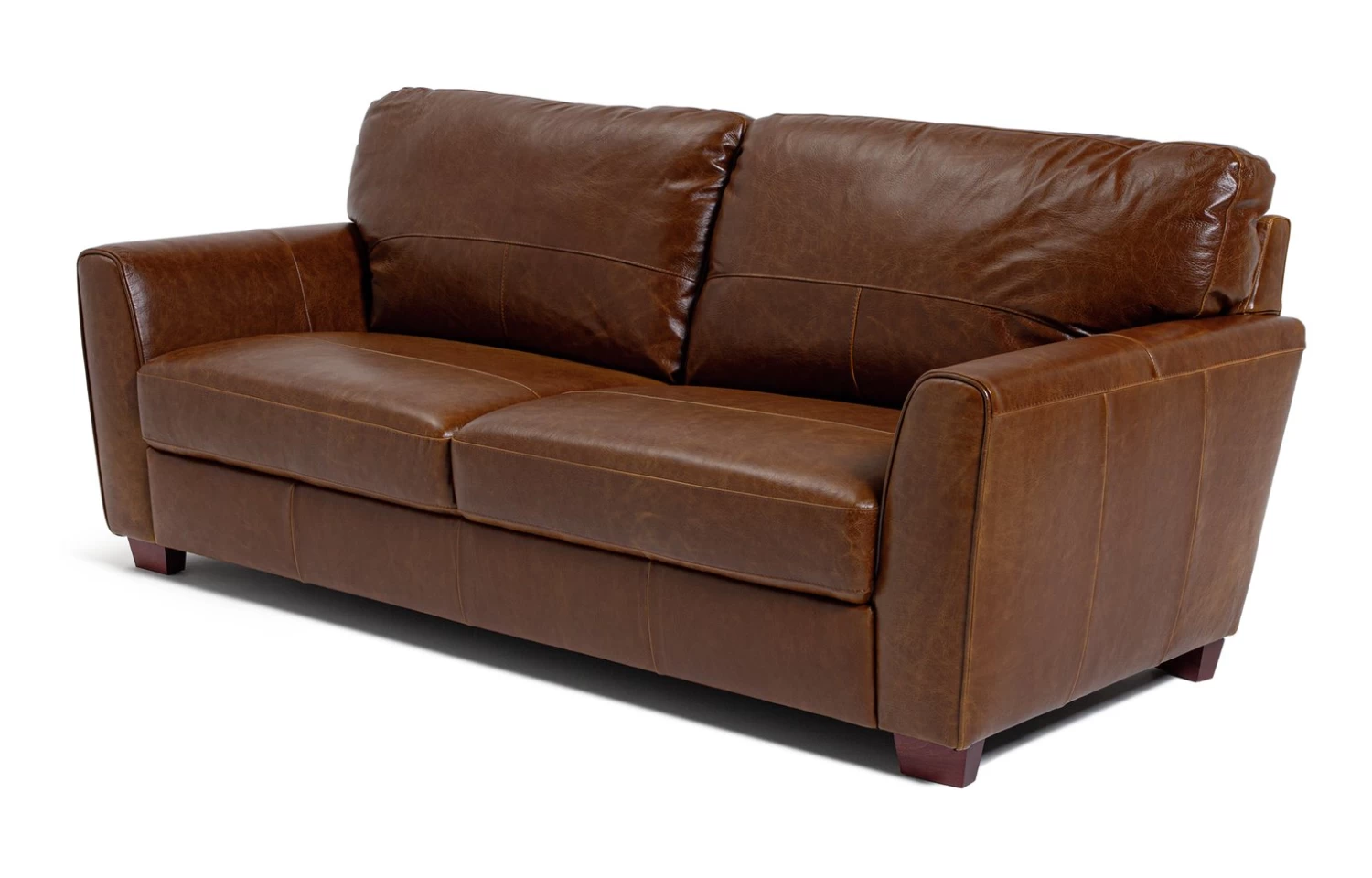 Habitat Milford Leather 4 Seater Sofa - Tan - Image 4