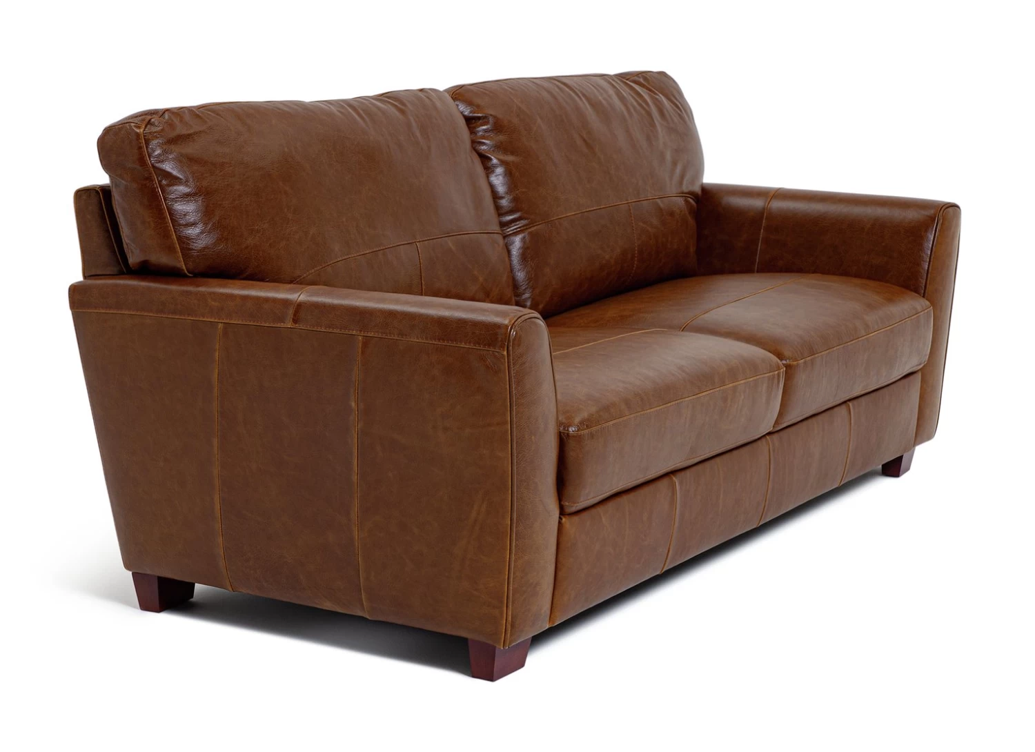 Habitat Milford Leather 4 Seater Sofa - Tan - Image 6