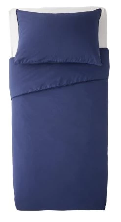 Habitat Cotton Rich Plain Navy Bedding Set - Single