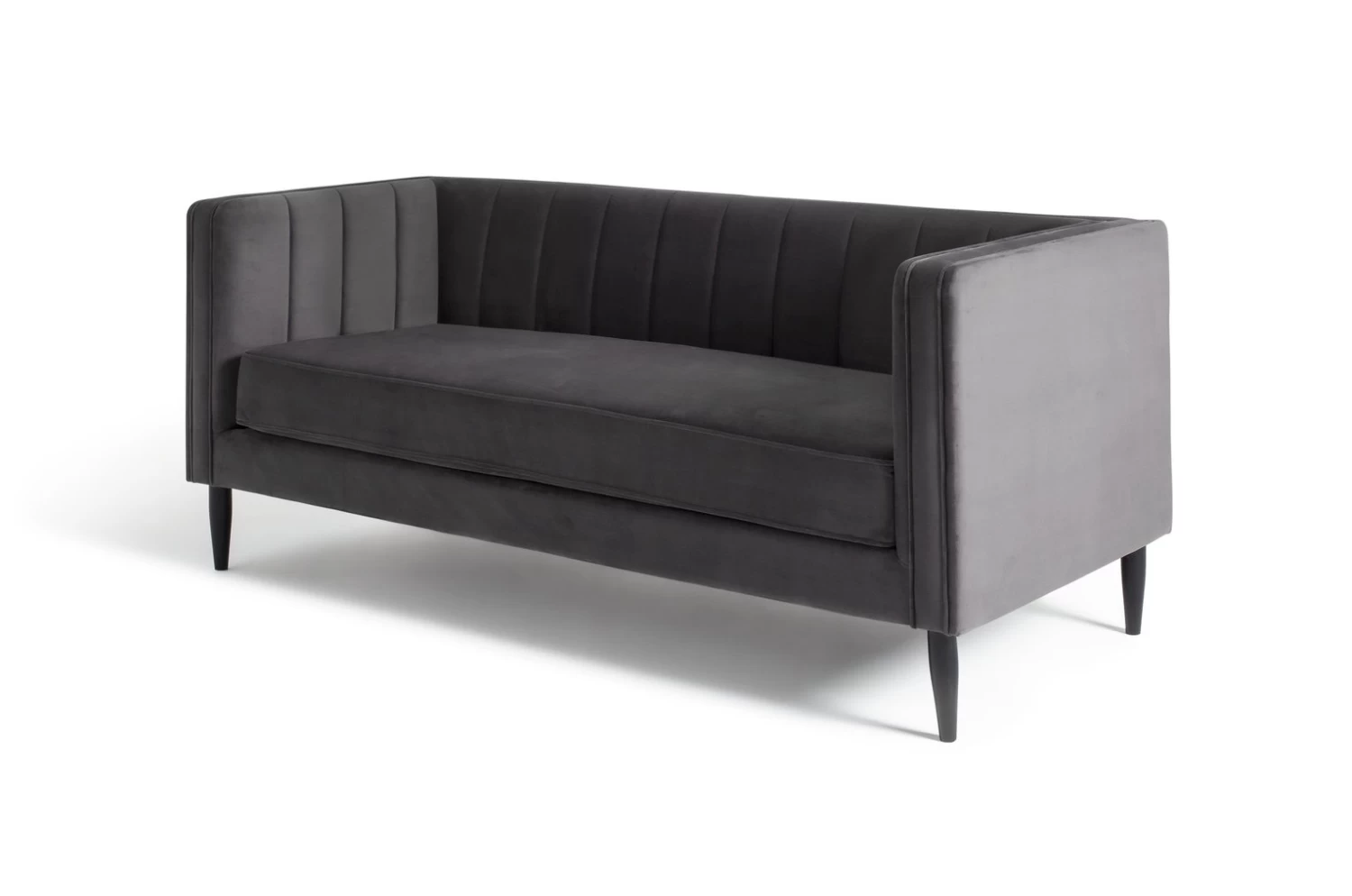 Habitat Vanessa Velvet 3 Seater Sofa - Grey - Image 4