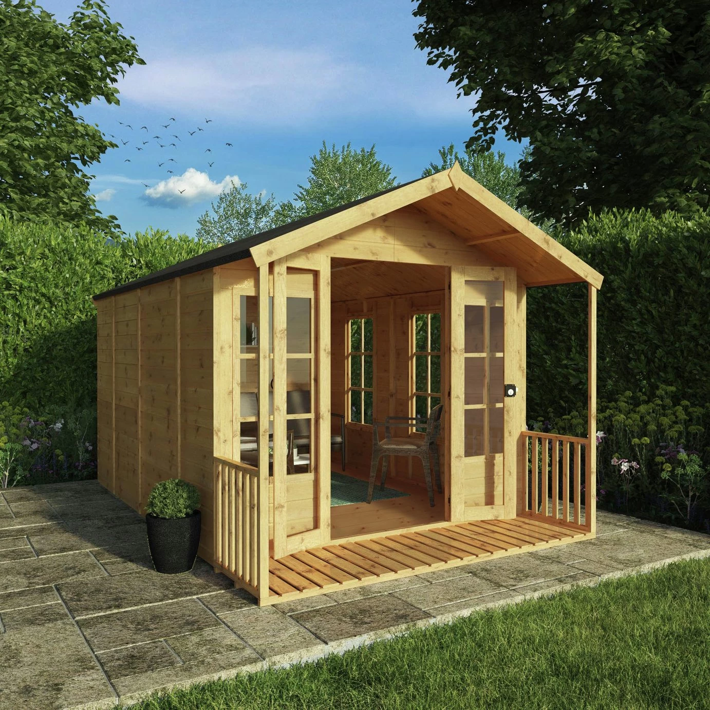 Mercia Wooden 12 X 8ft Premium Wessex Summerhouse - Image 2