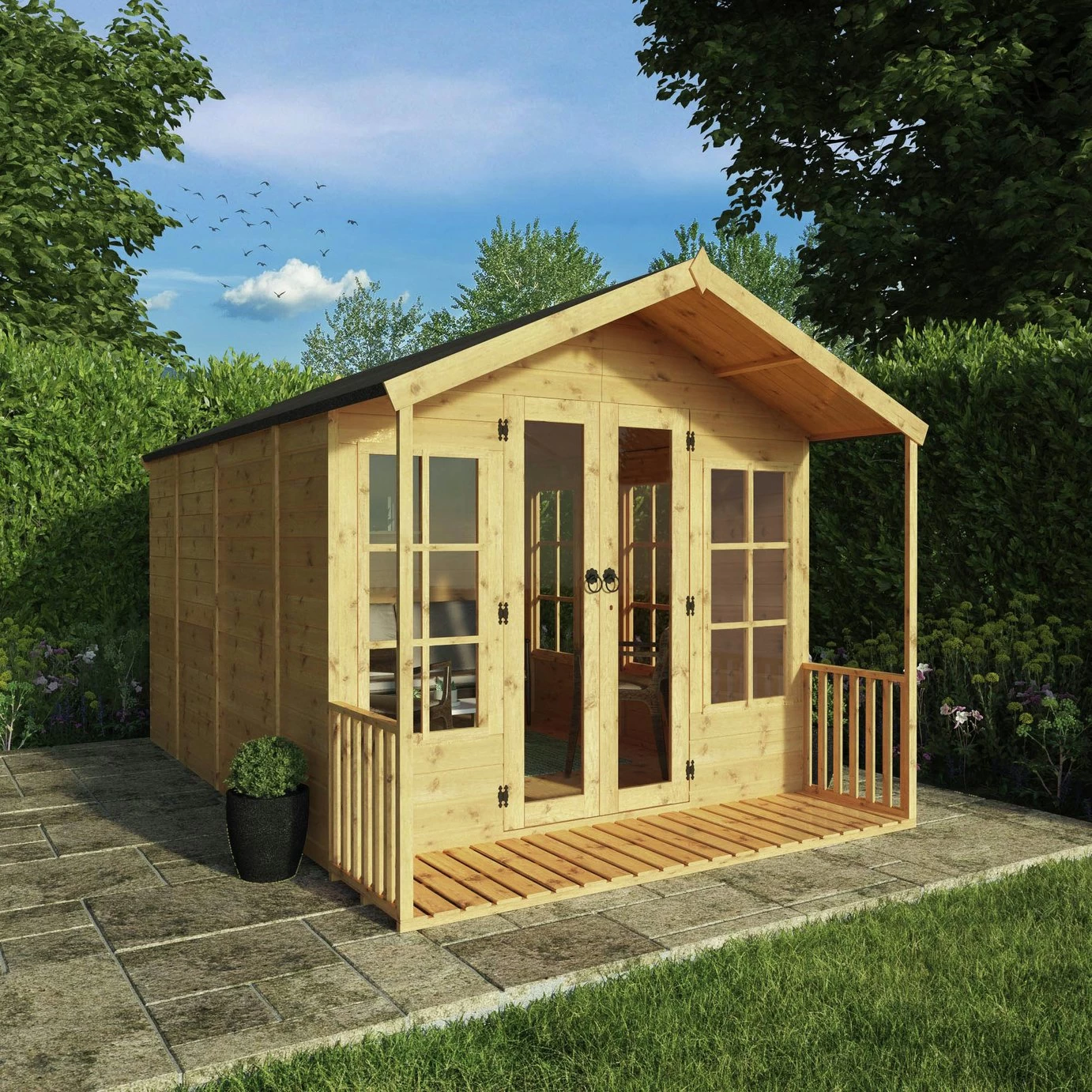 Mercia Wooden 12 X 8ft Premium Wessex Summerhouse - Image 3