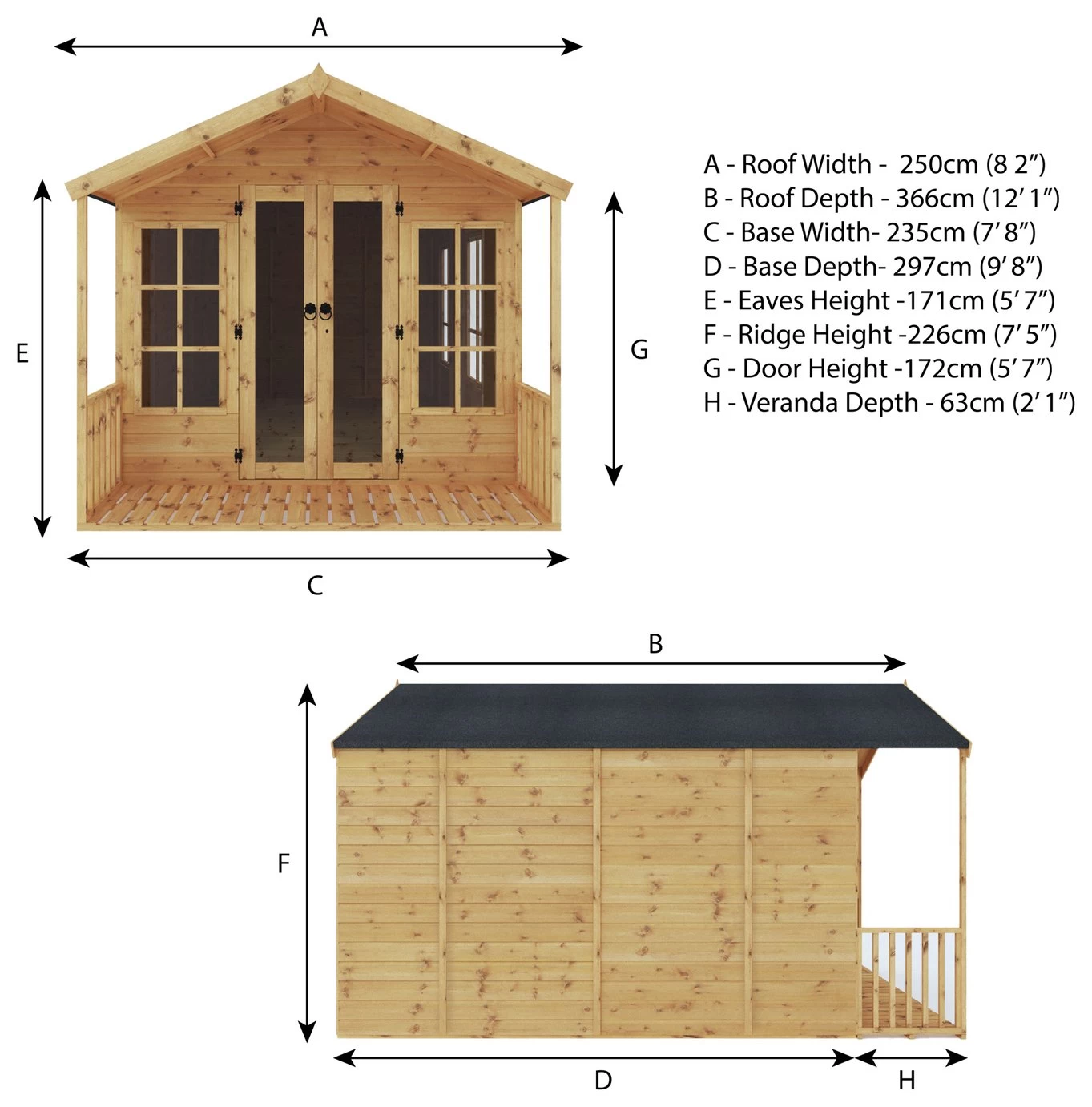 Mercia Wooden 12 X 8ft Premium Wessex Summerhouse - Image 10