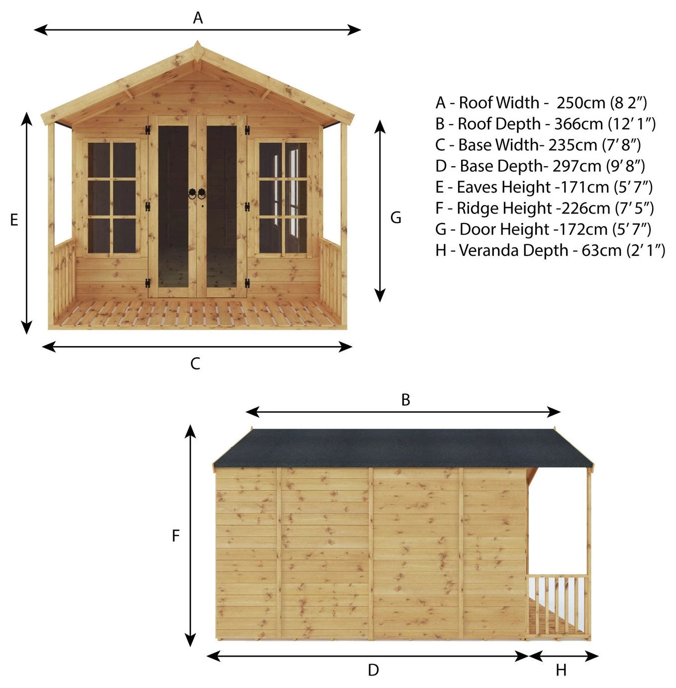 Mercia Wooden 12 X 8ft Premium Wessex Summerhouse - Image 12