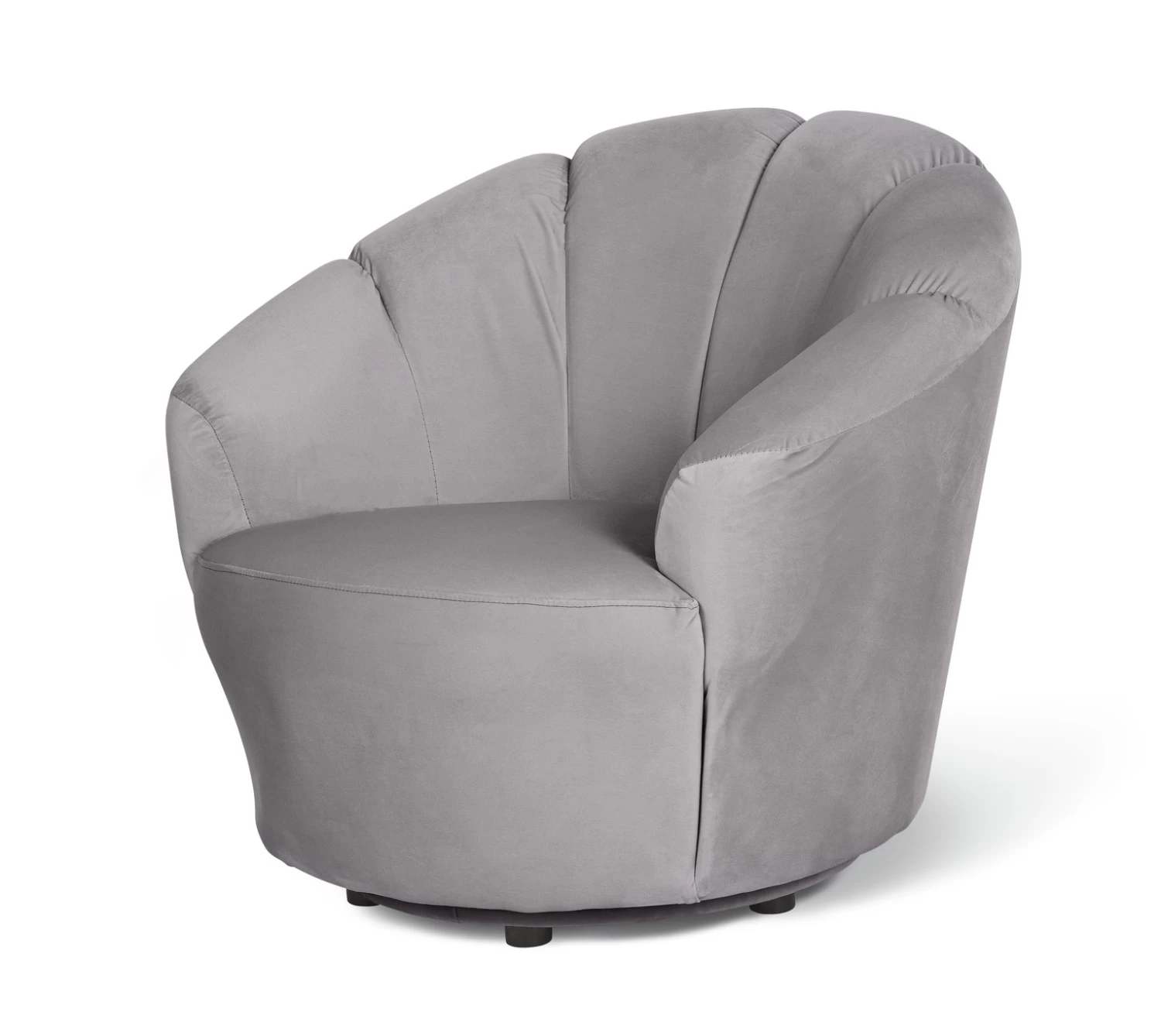 Habitat Ezra Velvet Swivel Chair - Light Grey - Image 2