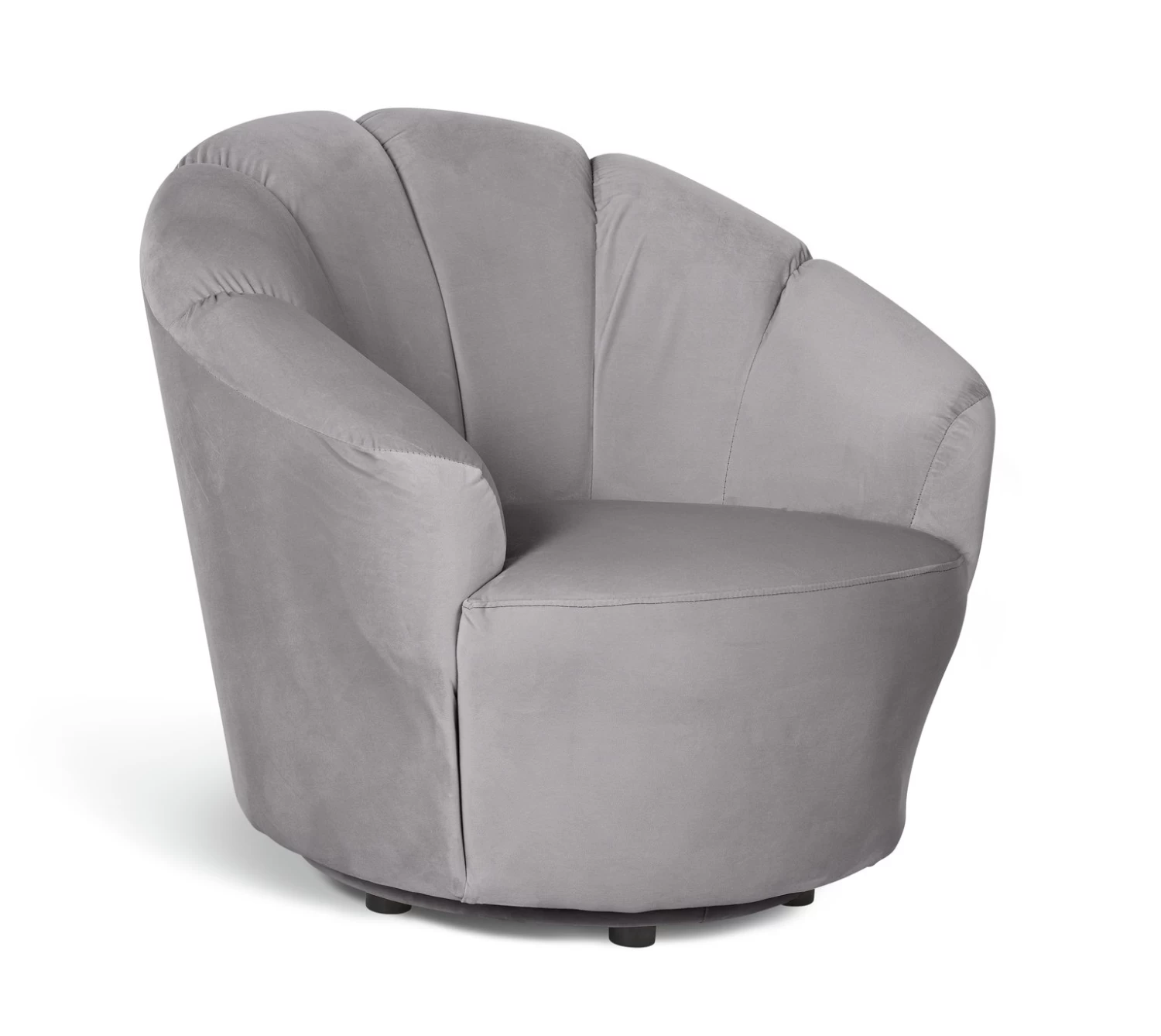 Habitat Ezra Velvet Swivel Chair - Light Grey - Image 3