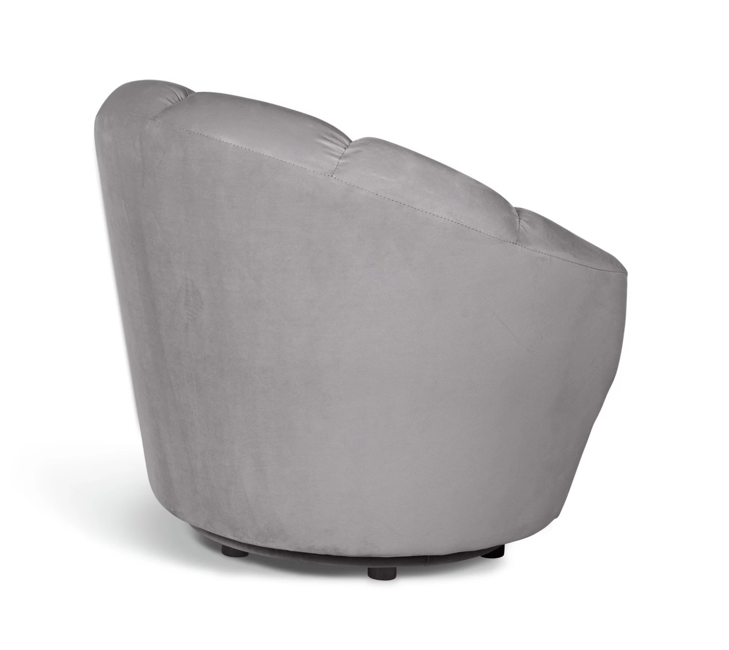 Habitat Ezra Velvet Swivel Chair - Light Grey - Image 4