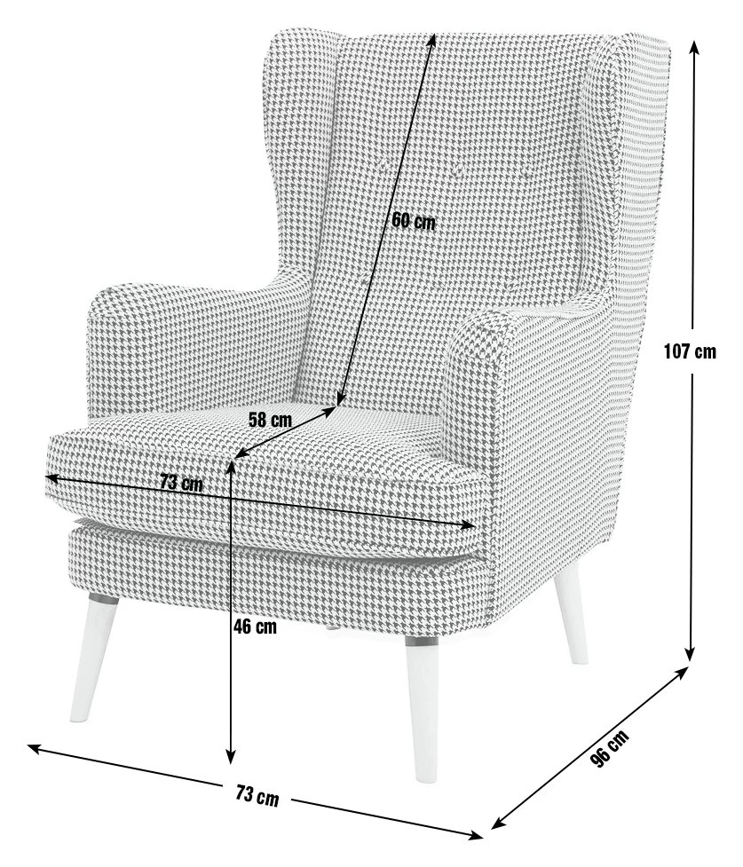 Habitat Callie Fabric Wingback Chair - Blush Pink - Image 3
