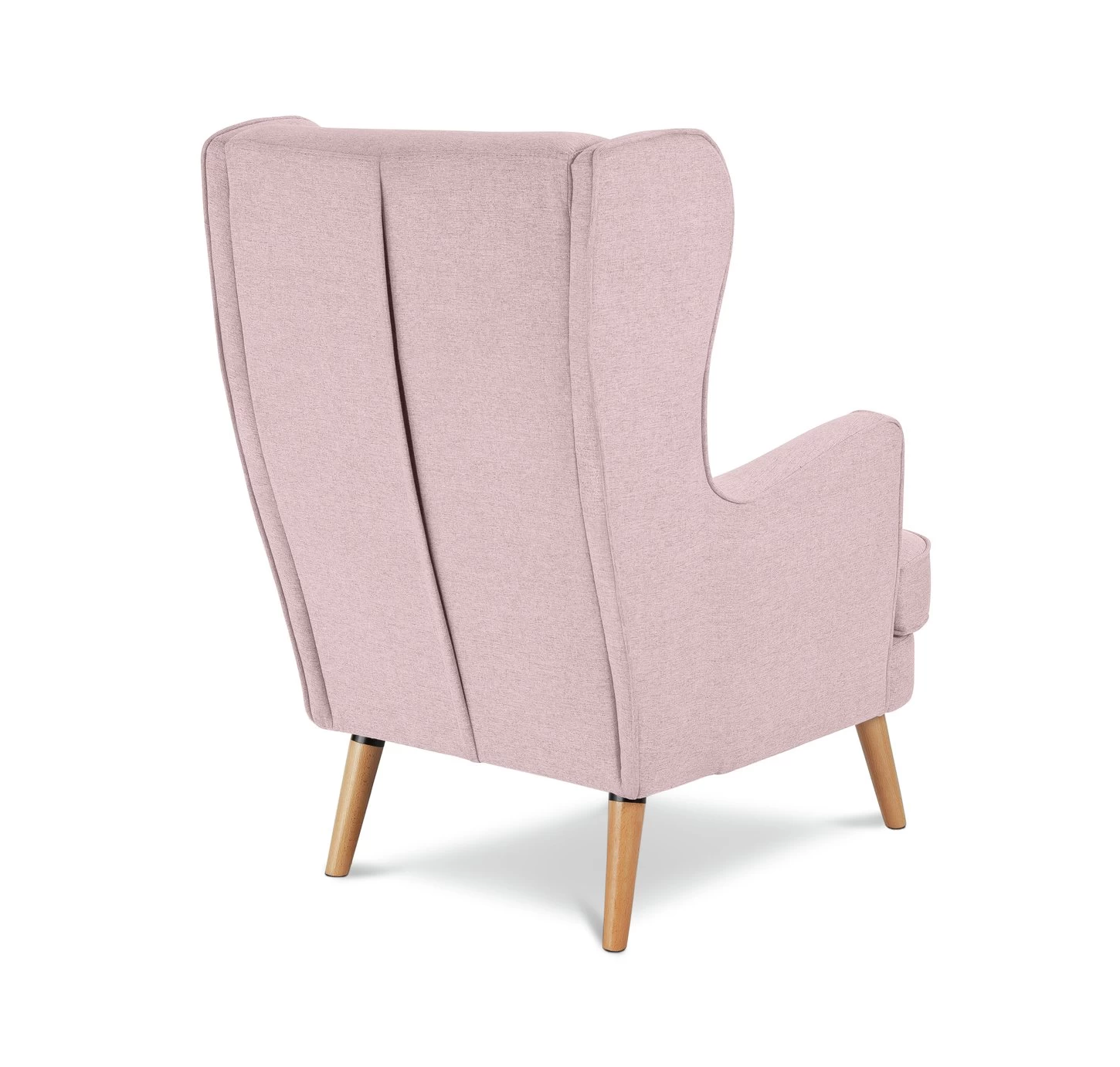 Habitat Callie Fabric Wingback Chair - Blush Pink - Image 6