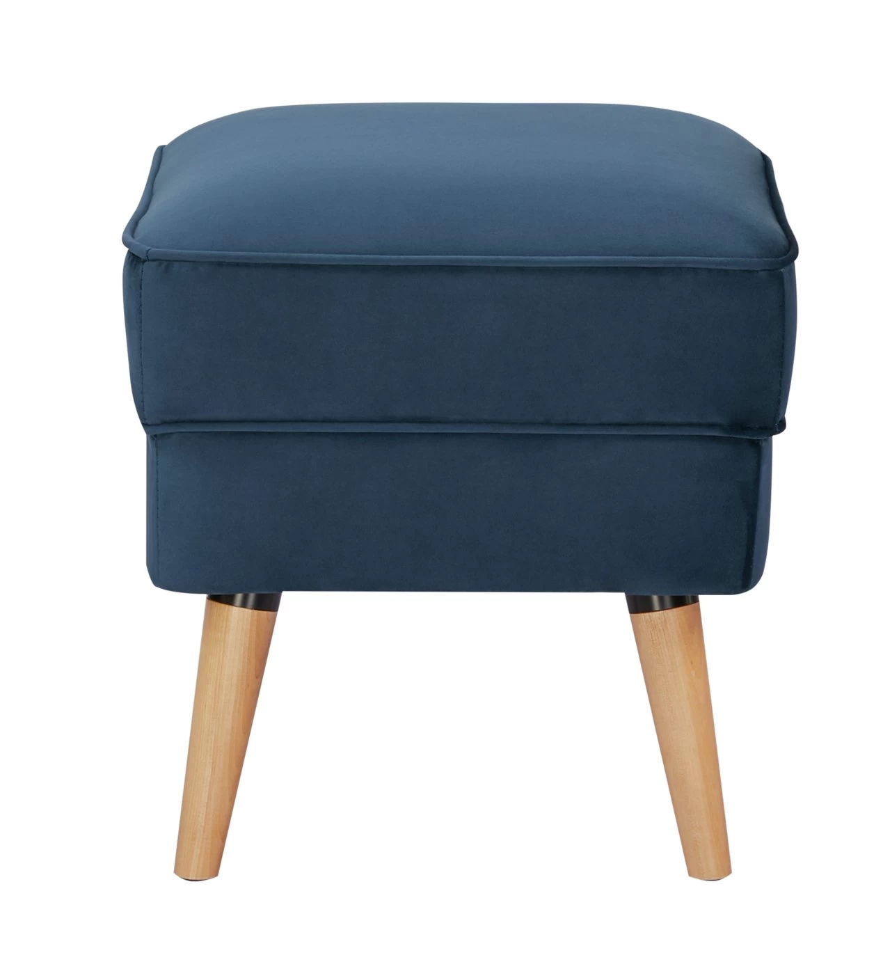 Habitat Callie Velvet Footstool - Petrol Blue