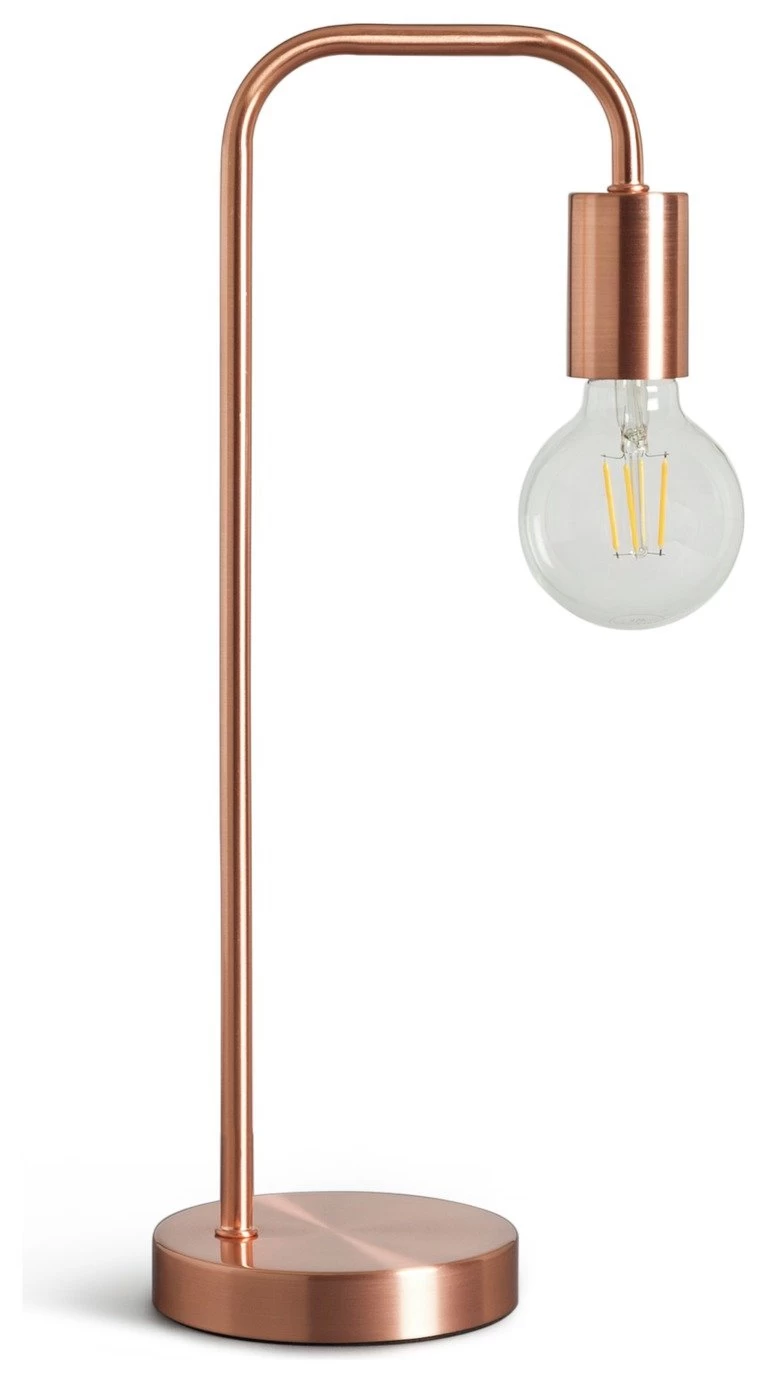 Habitat Rayner Steel LED Desk Lamp - Rose Gold - Image 2