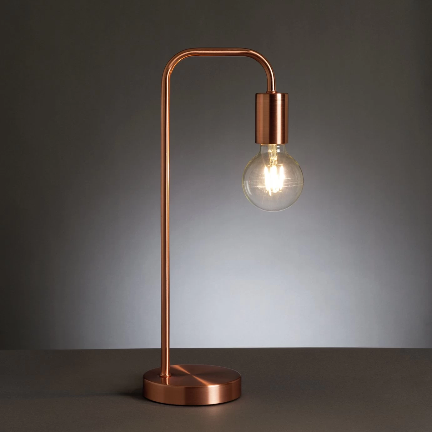 Habitat Rayner Steel LED Desk Lamp - Rose Gold - Image 3