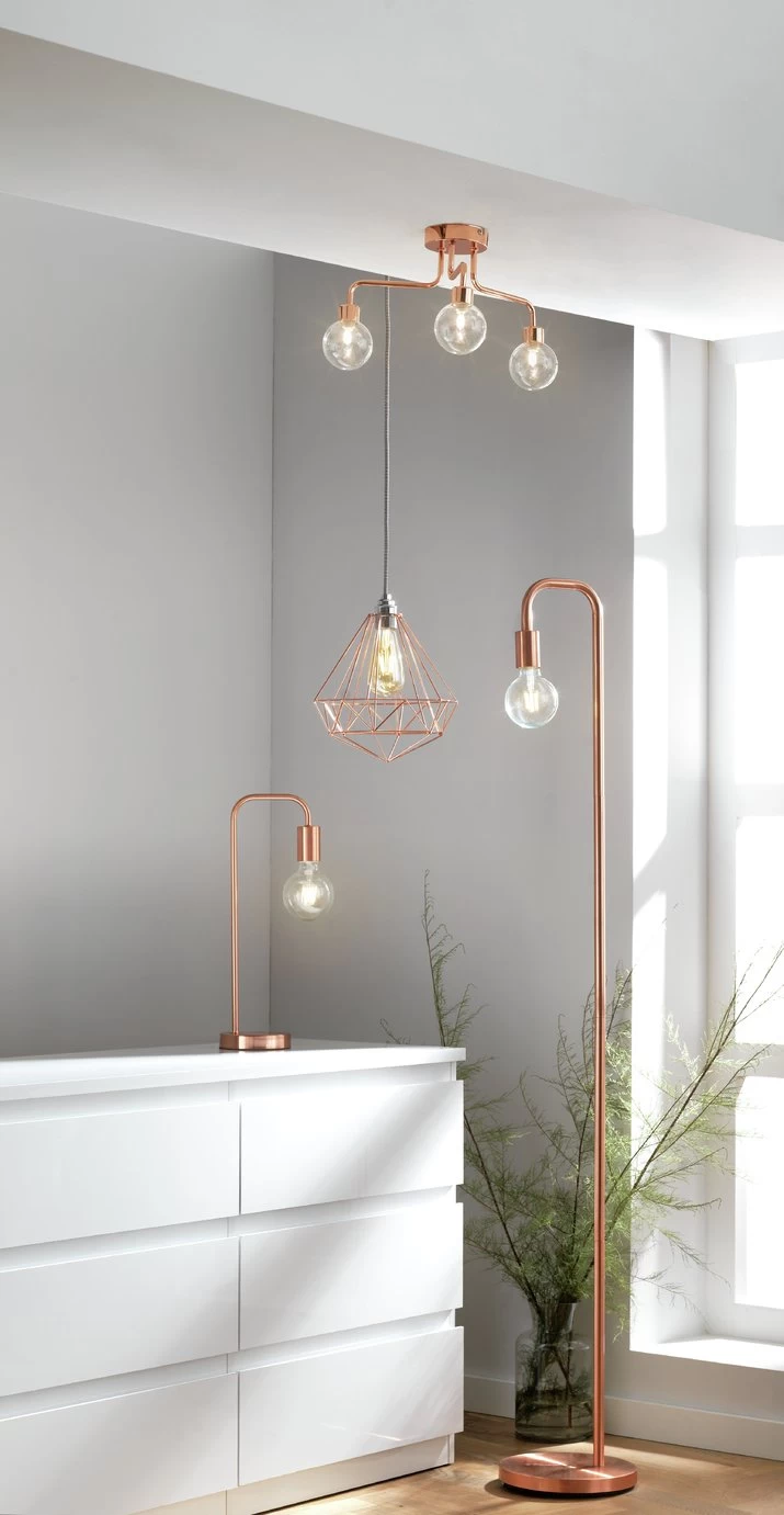 Habitat Rayner Steel LED Desk Lamp - Rose Gold - Image 8