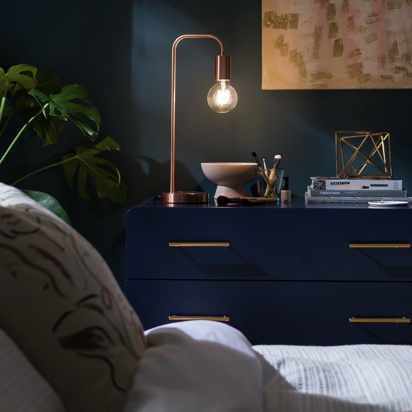 Habitat Rayner Steel LED Desk Lamp - Rose Gold - Image 9