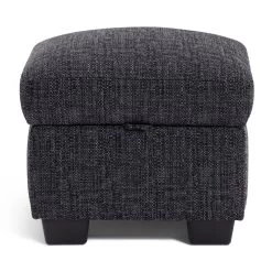 Habitat Lisbon Fabric Storage Footstool - Charcoal