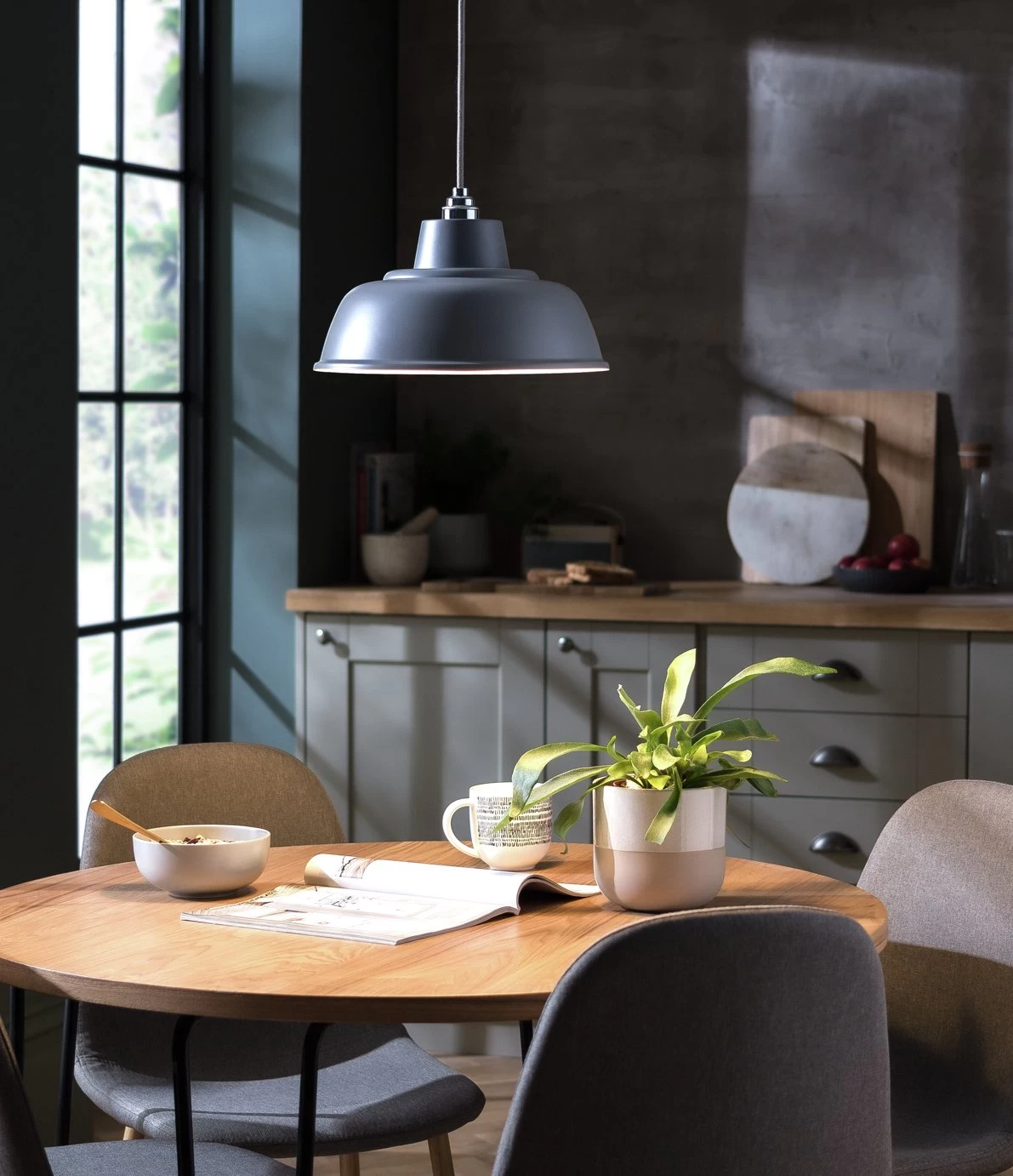 Habitat Core Metal Pendant Shade - Flint Grey - Image 2