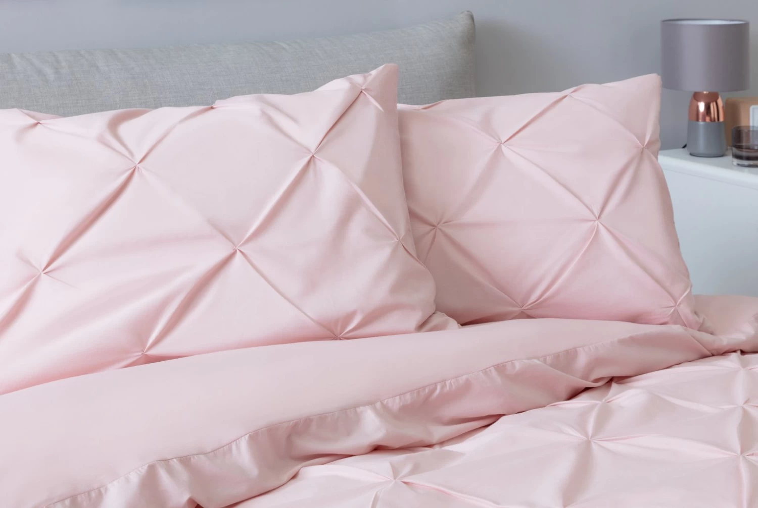 Habitat Hadley Pintuck Blush Pink Bedding Set - Double - Image 5