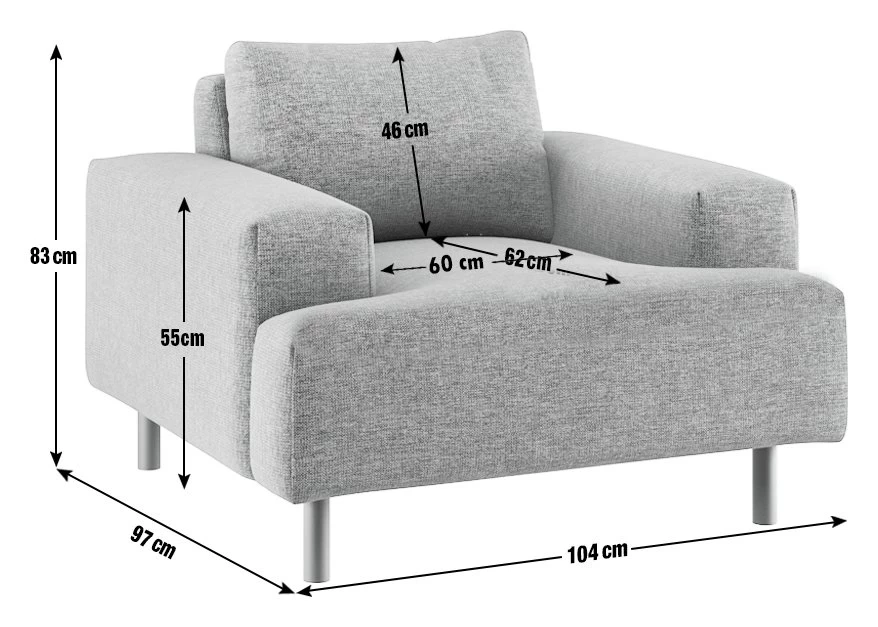 Habitat Julien Fabric Armchair - Charcoal - Image 6