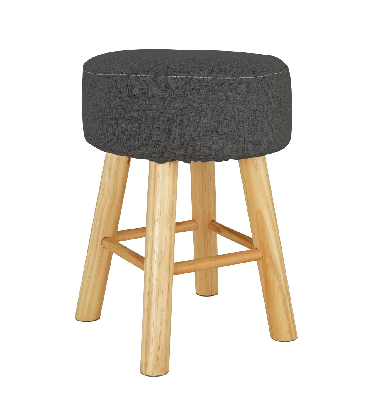 Habitat Sophie Small Fabric Stool - Charcoal - Image 2