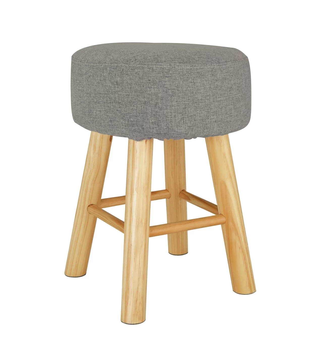 Habitat Sophie Small Fabric Stool - Light Grey - Image 3