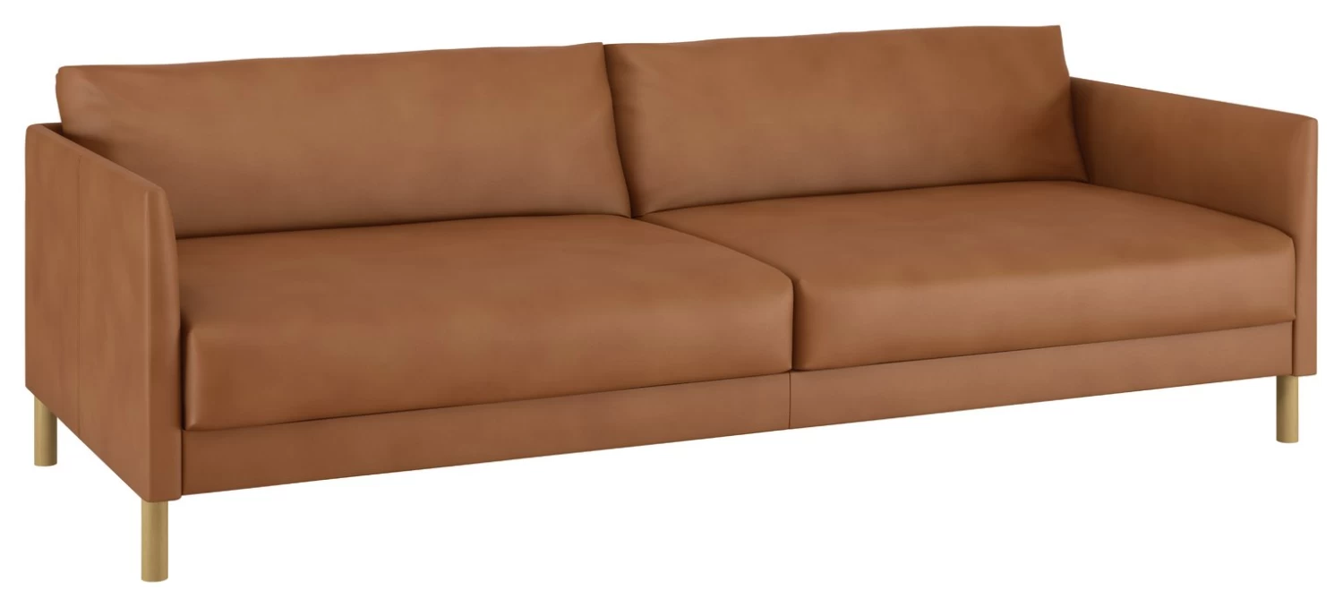 Habitat Hyde 3 Seater Leather Sofa Bed - Tan - Image 8