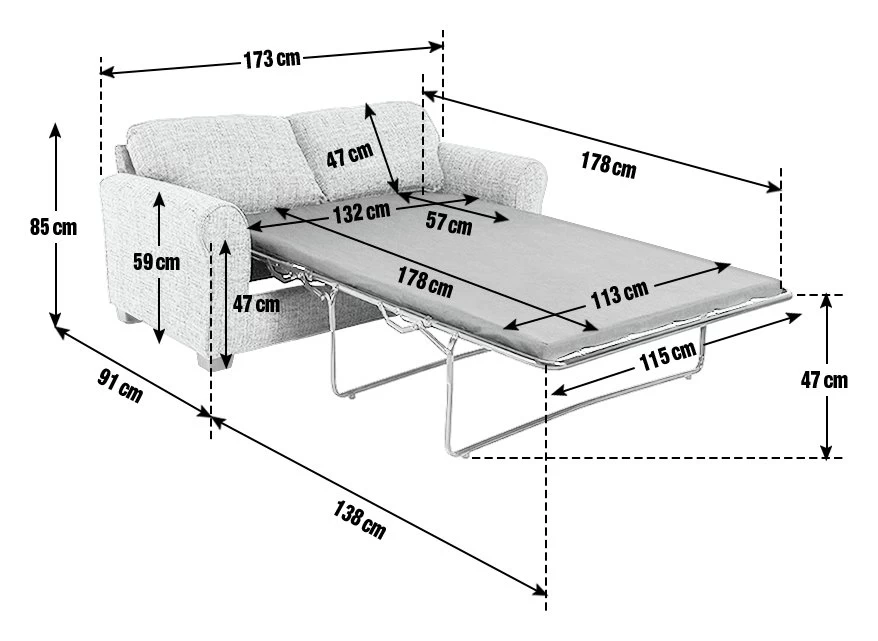Habitat Lisbon Small Double Fabric Sofa Bed - Charcoal - Image 5