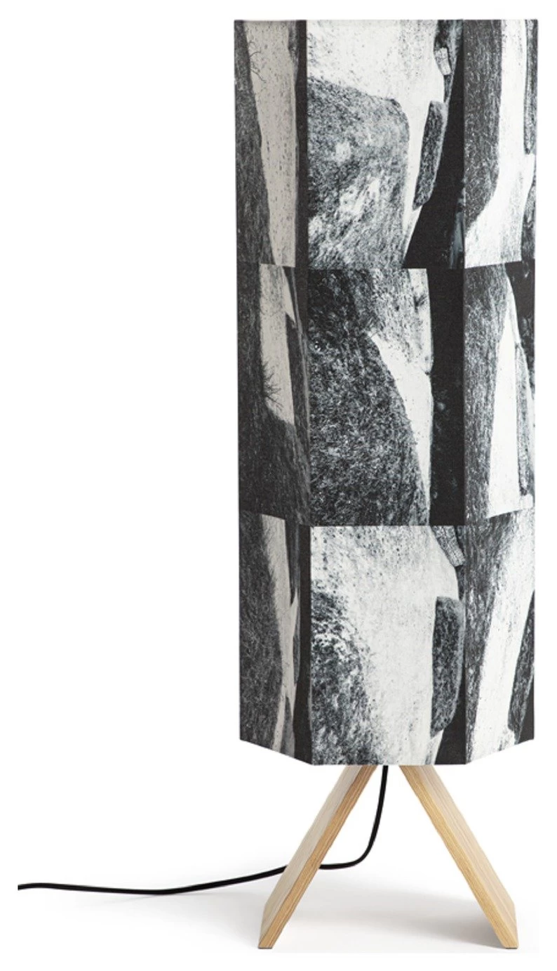 Habitat Whiteleaf Printed Column Floor Lamp - Black & White - Image 2